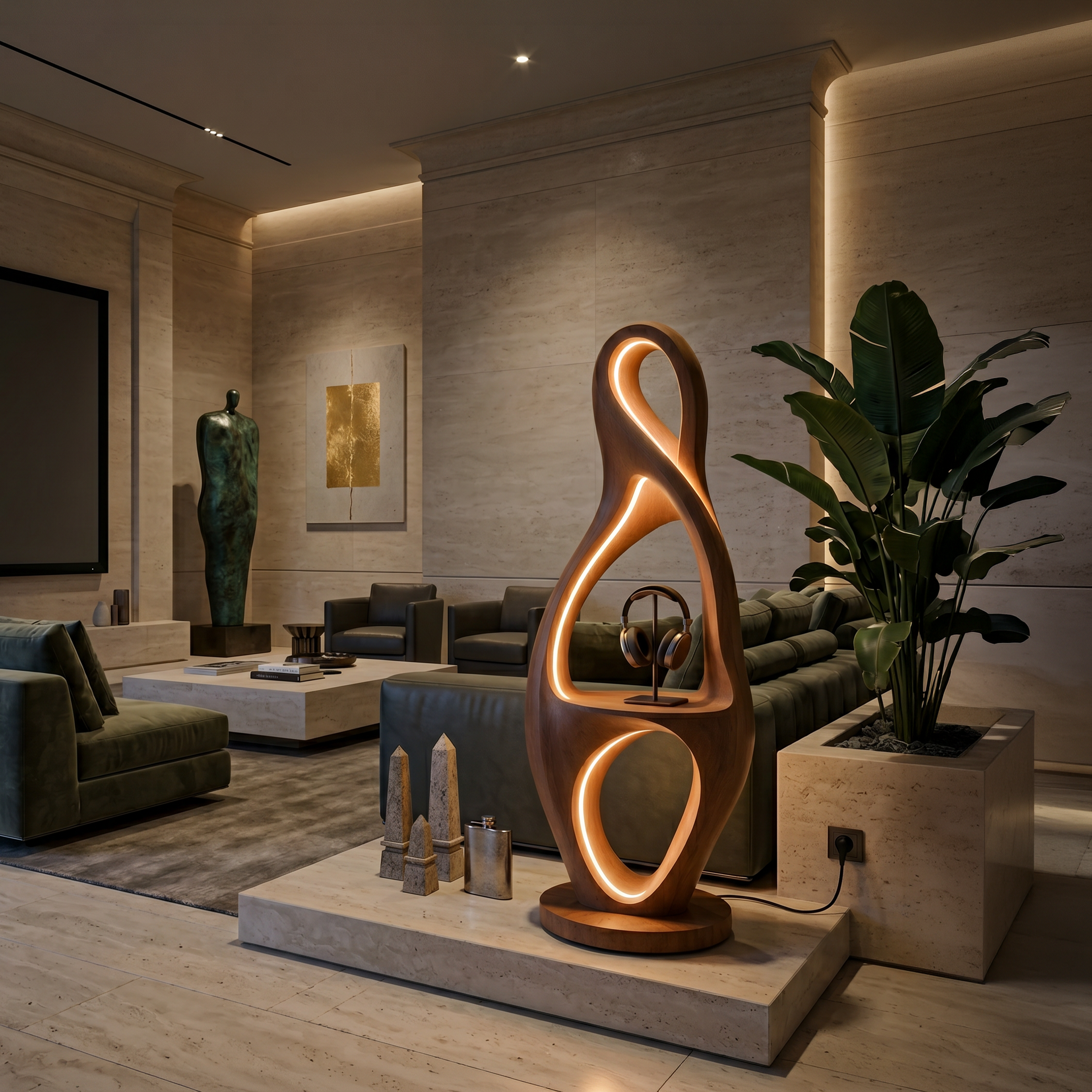 Organic Loop Lamp With Shelf For Living Room SILDTTNLAM021