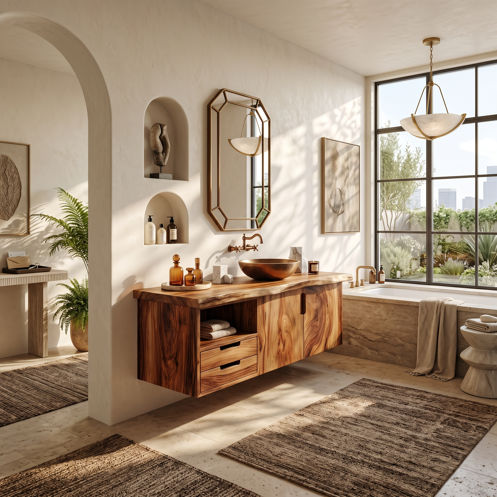 Modern Double Sink Vanity Lake House Bathroom SILDTTRBRV196