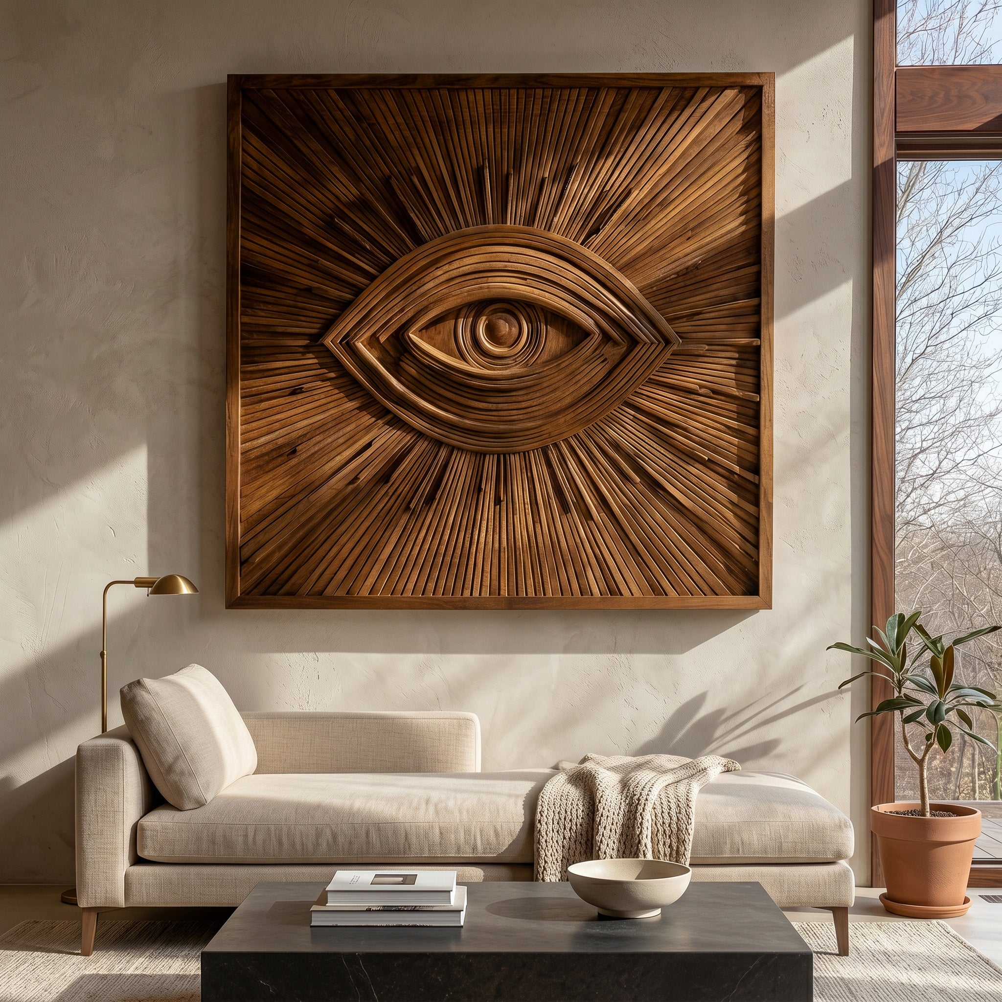 Modern Wooden Eye Wall Art For Living Room Decor RTTHHNWA194