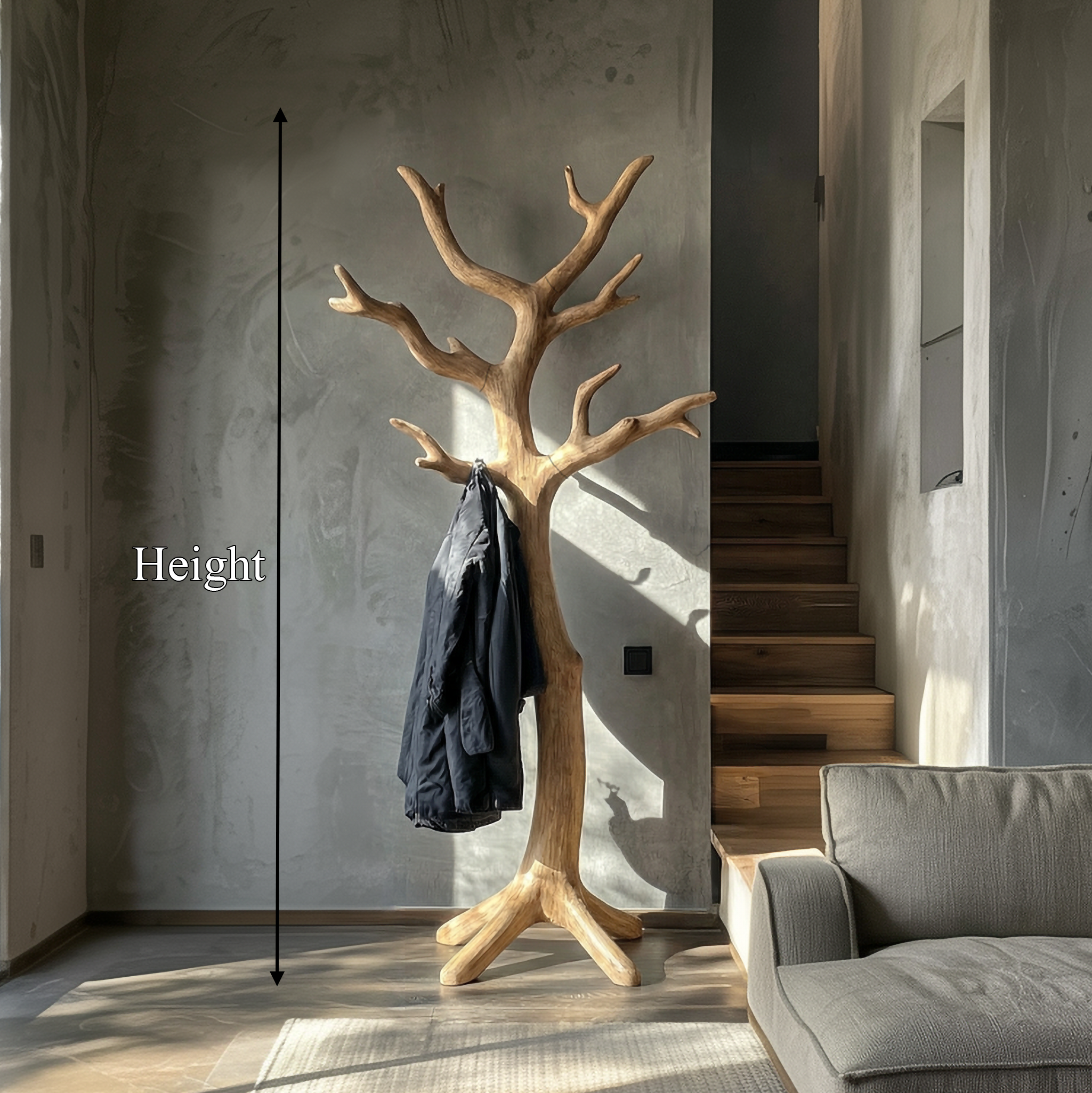 Rustic Statement Tree Coat Stand For Entryway And Feature Corner SINLSATCR098