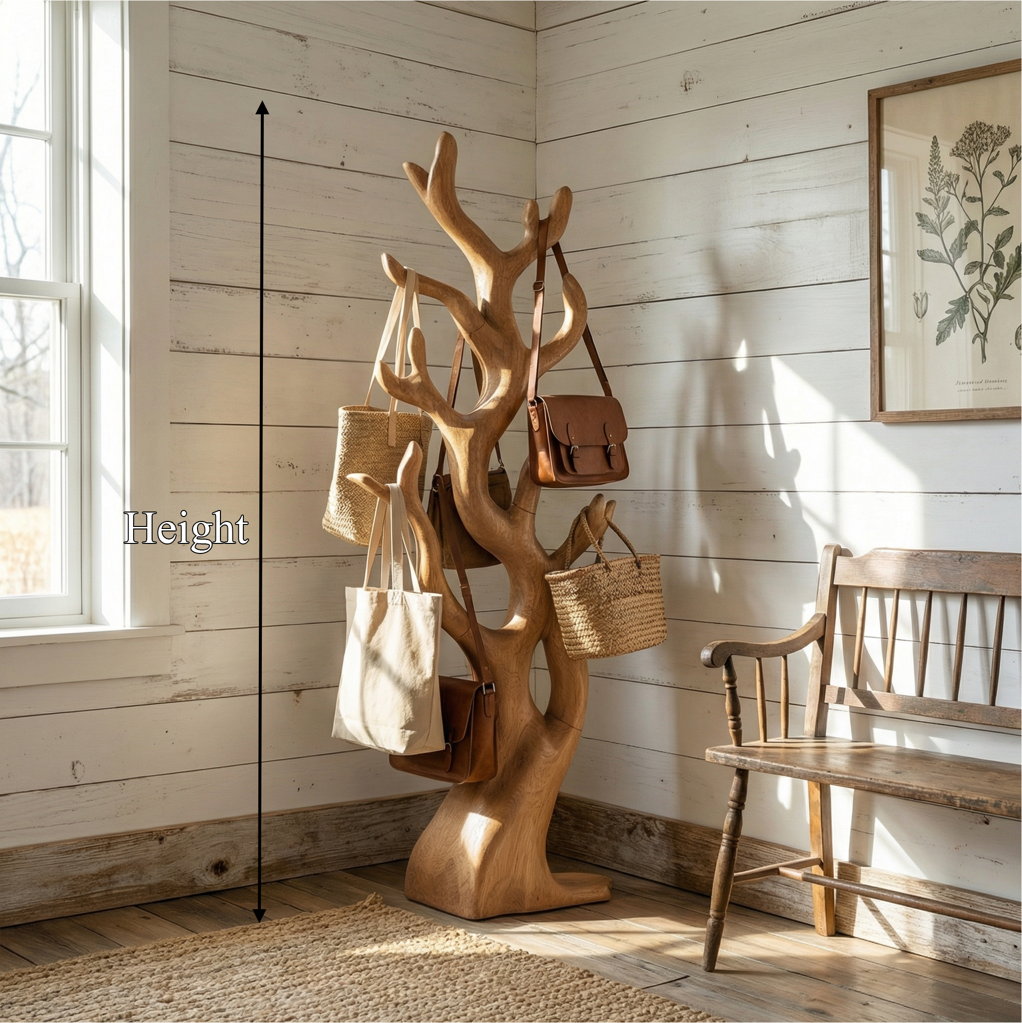 Rustic Artistic Tree Coat Rack For Entryway And Interior Styling SINLSATCR099