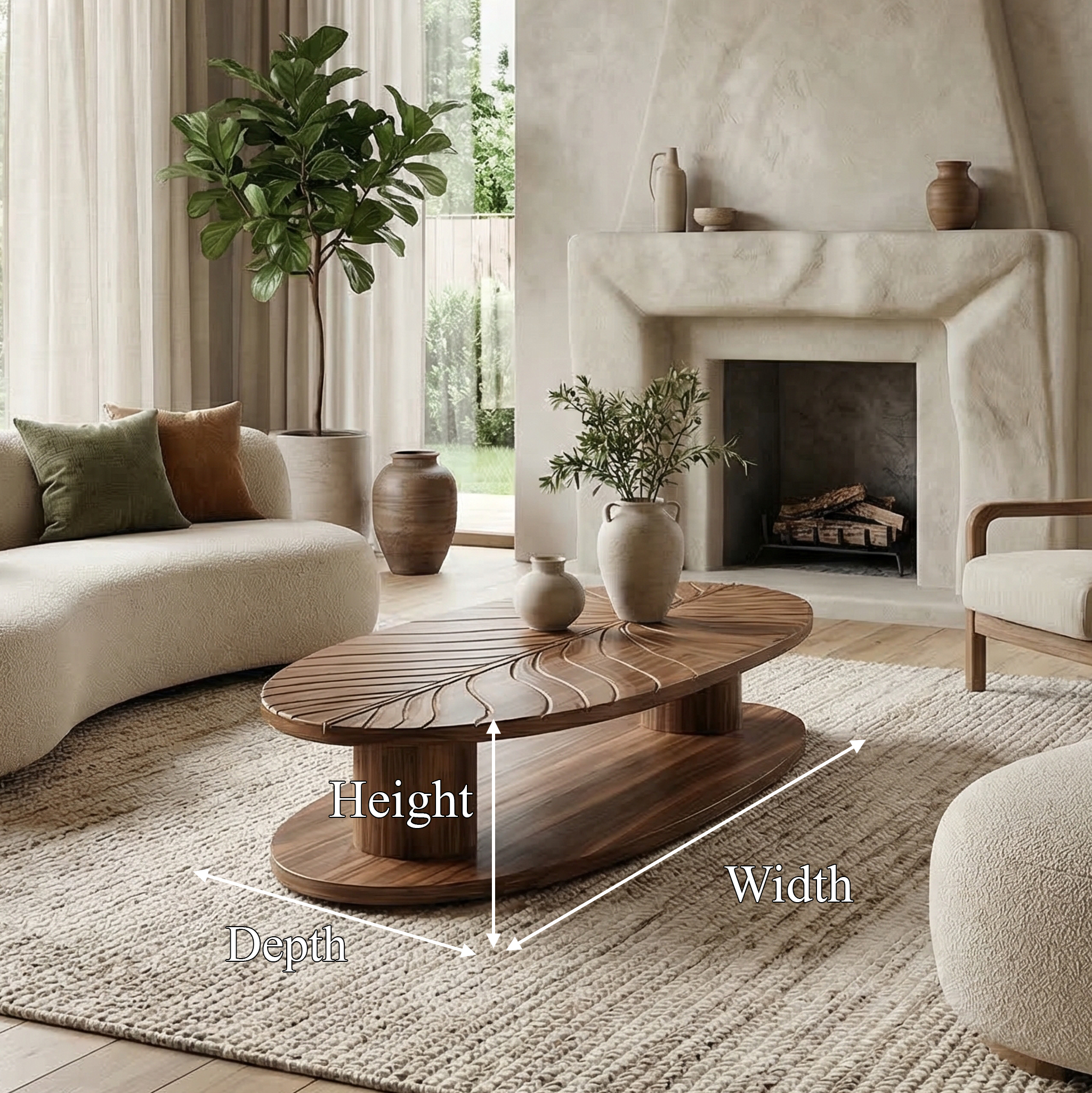 Scandinavian Minimalist Solid Wood Coffee Table For Living Room SINLSACF336