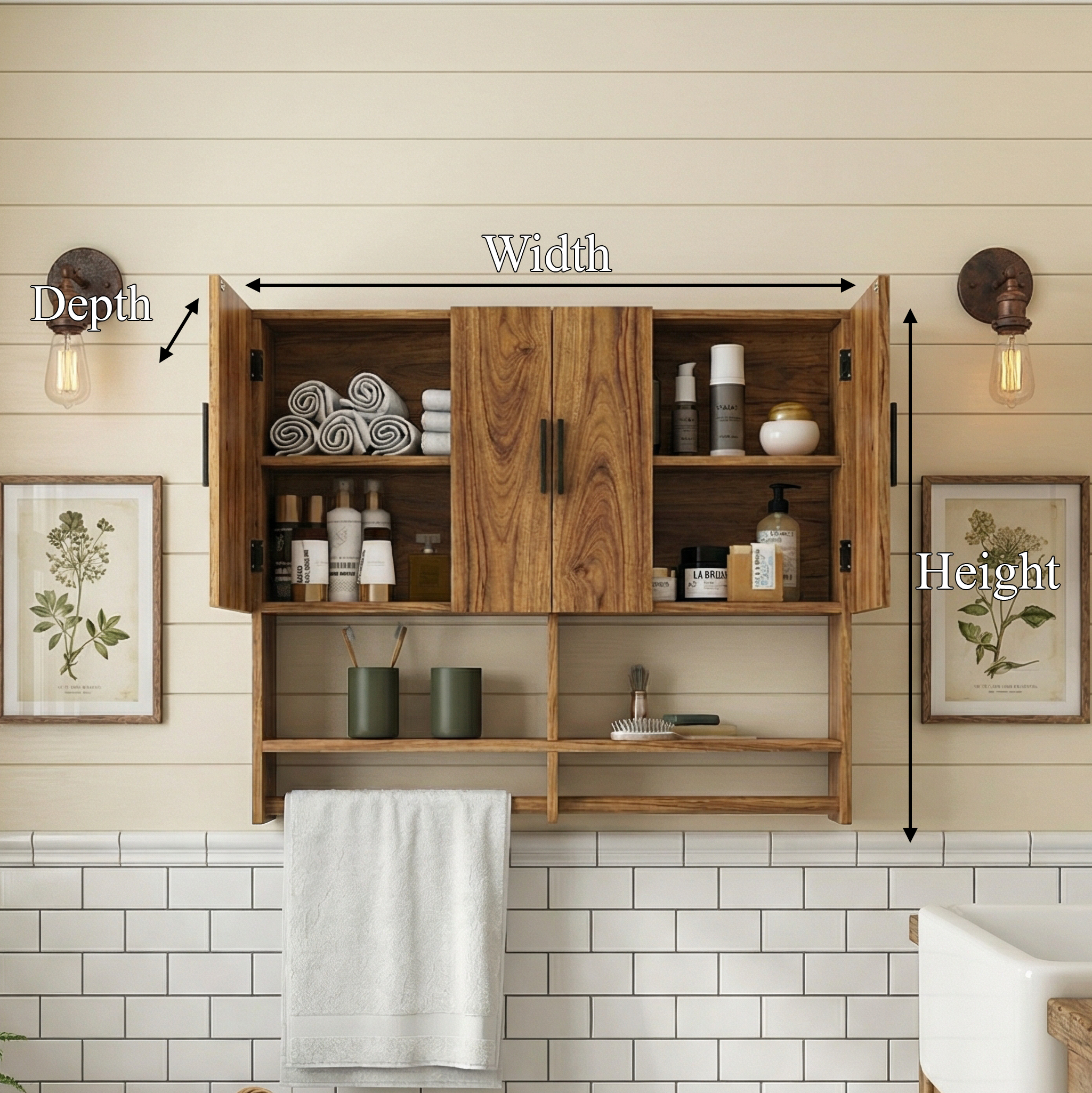 Modern Farmhouse Bathroom Wall Cabinet For Bathroom And Vanity Wall SINLSABCT005