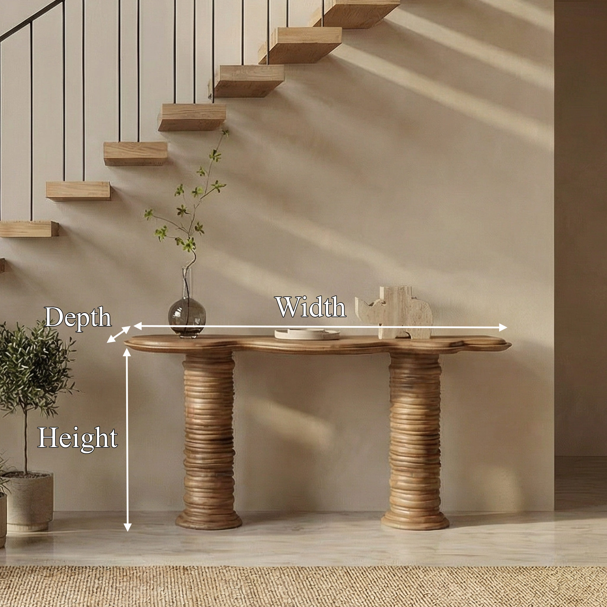 Rustic Console Table Solid Wood Entryway Living Room Hallway SINLSACS524