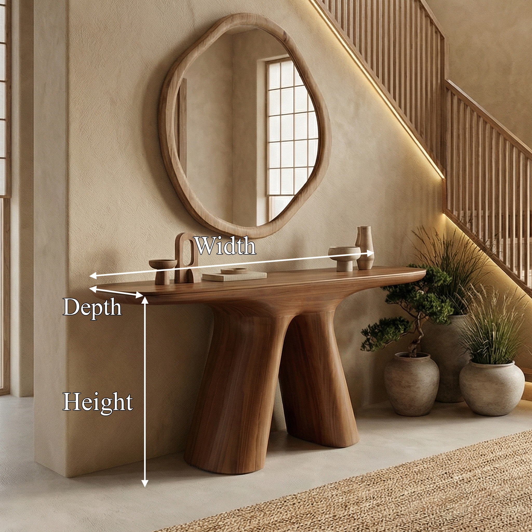 Natural Rustic Console Table Solid Wood Entryway Living Room Hallway SINLSACS523