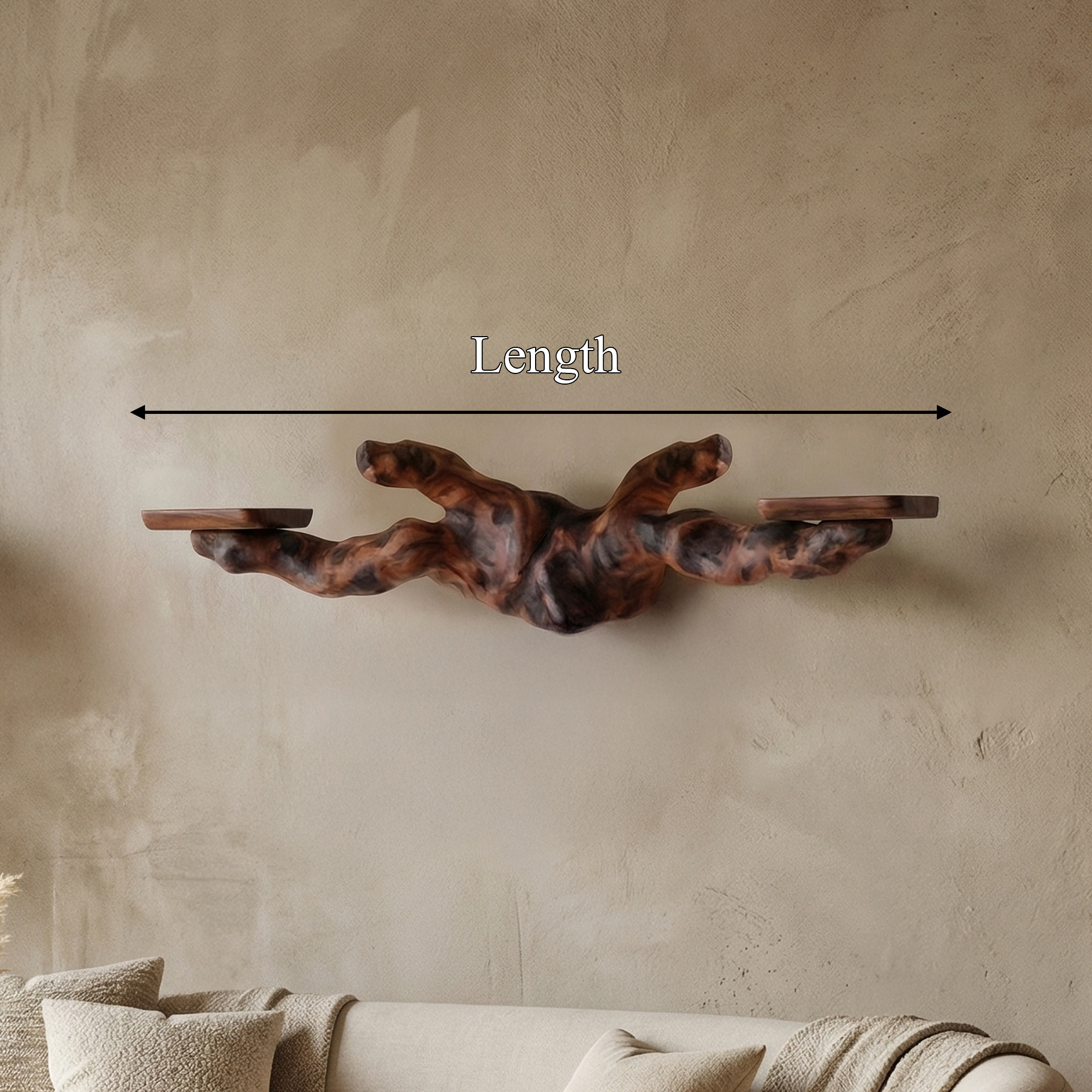 Rustic Floating Shelf Wood For Living Room SINLSAFL521