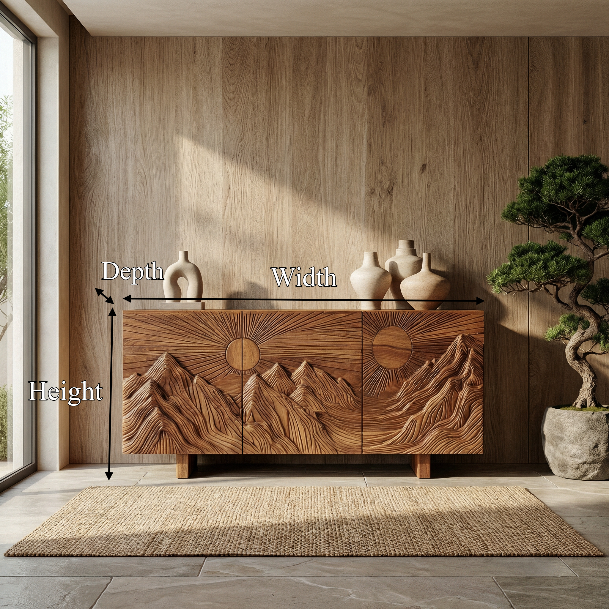 Rustic Artistic Storage Cabinet For Living Room And Apartment SINLSASC477