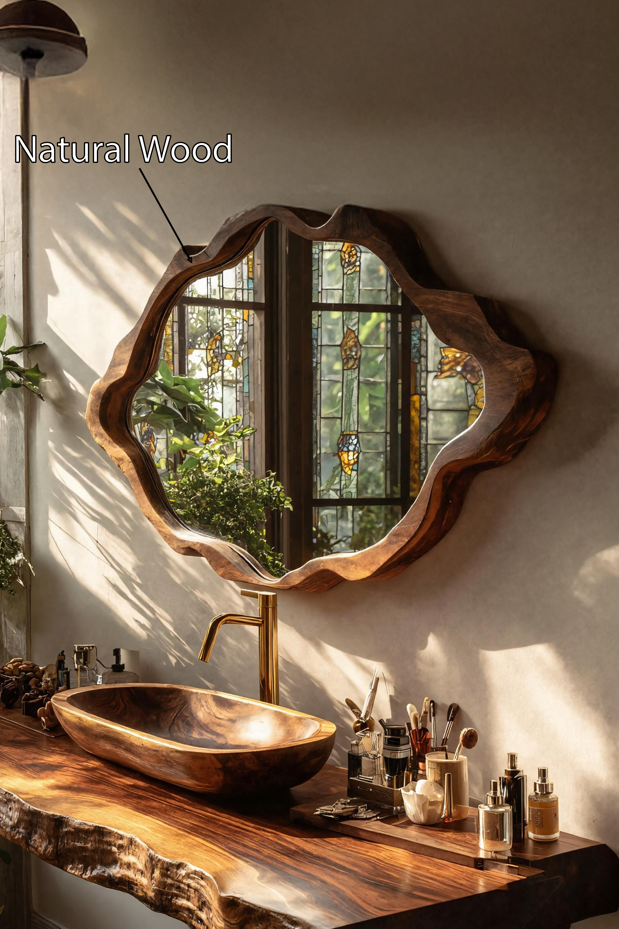 Farmhouse Wooden Vanity Mirror For Bathroom Furniture SILDTTRMI028