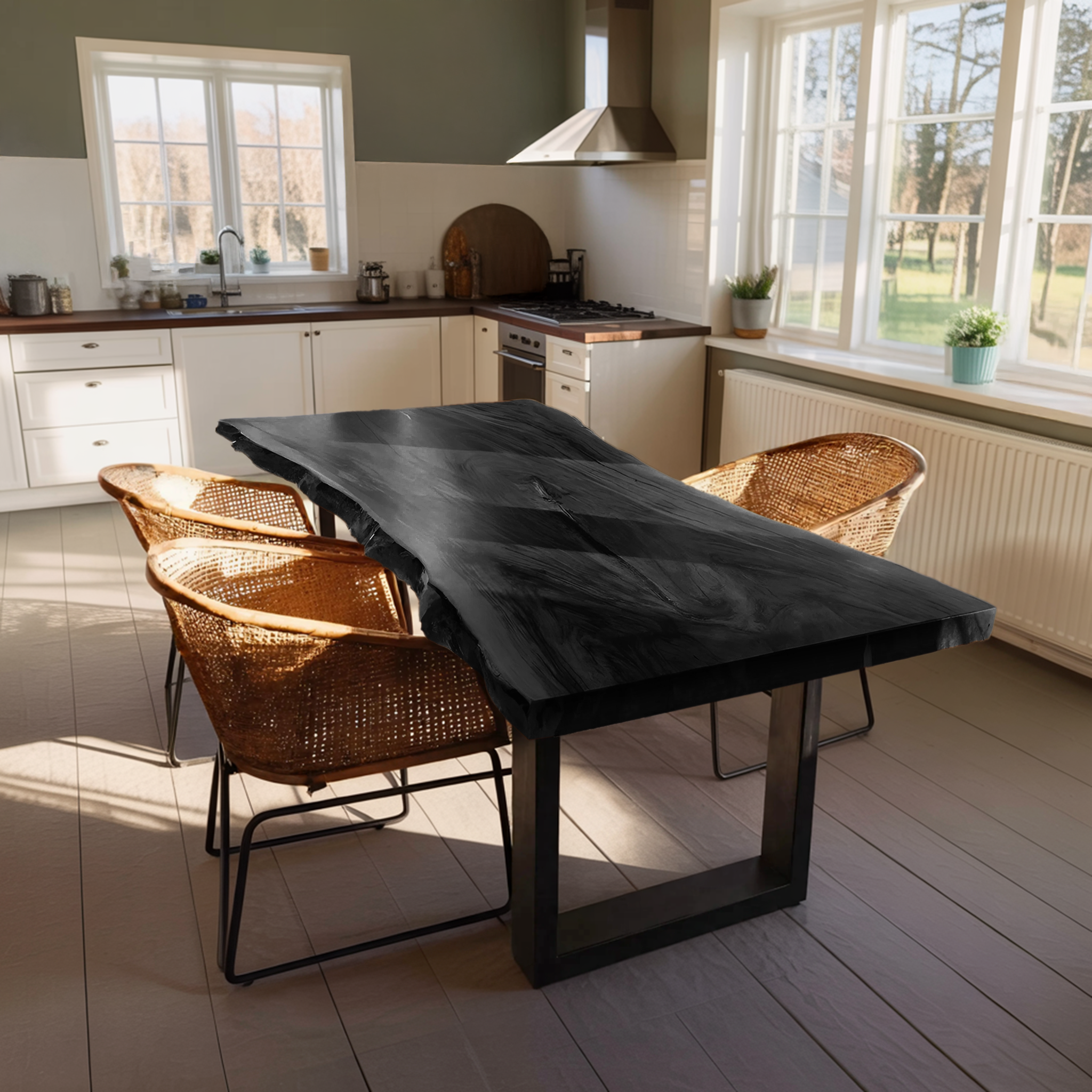 Kitchen Decor Farmhouse Live Edge Dining Table Rustic Look SILDTTRDN024