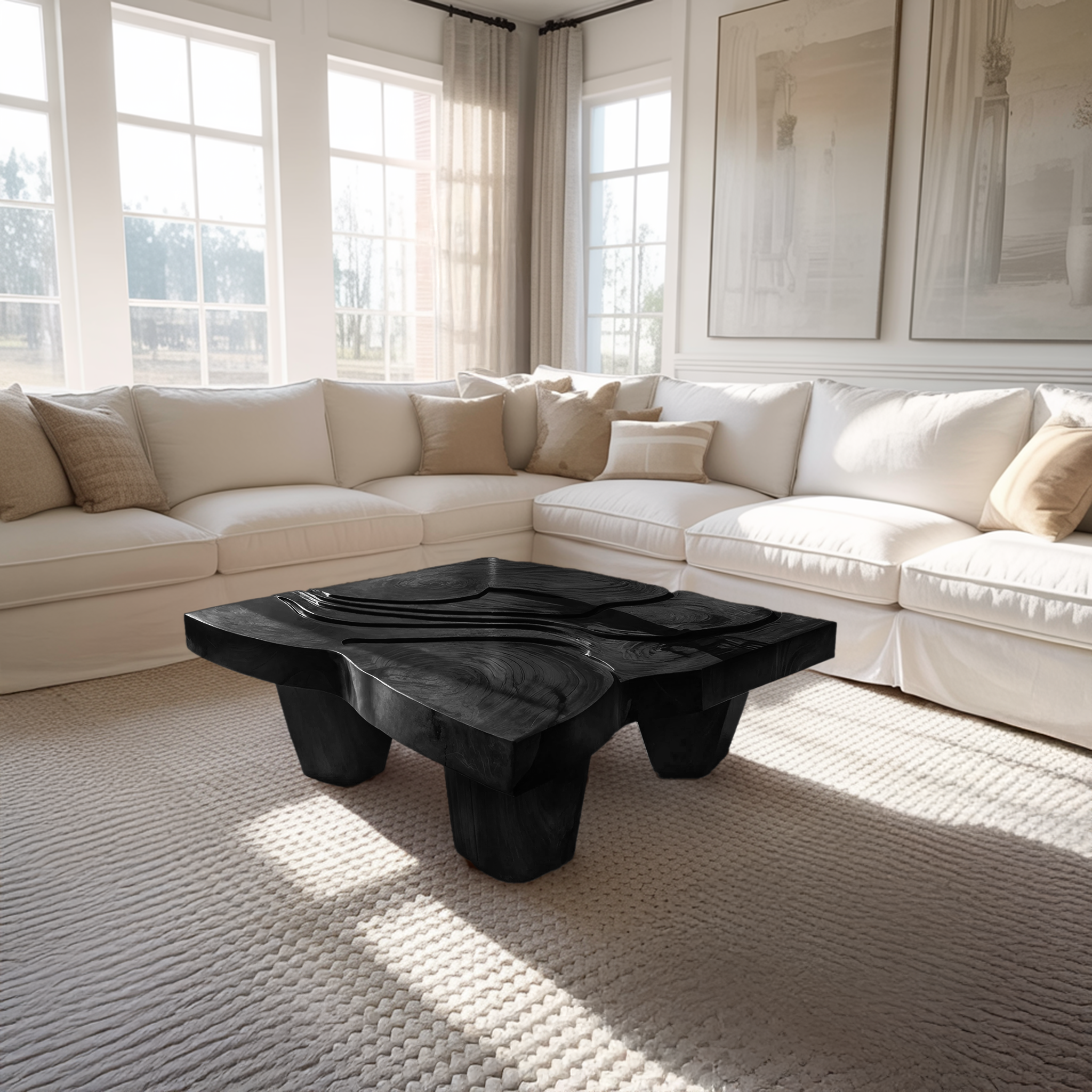 Modern Farmhouse Abstract Coffee Table For Living Room Decor SILDTTRCF088