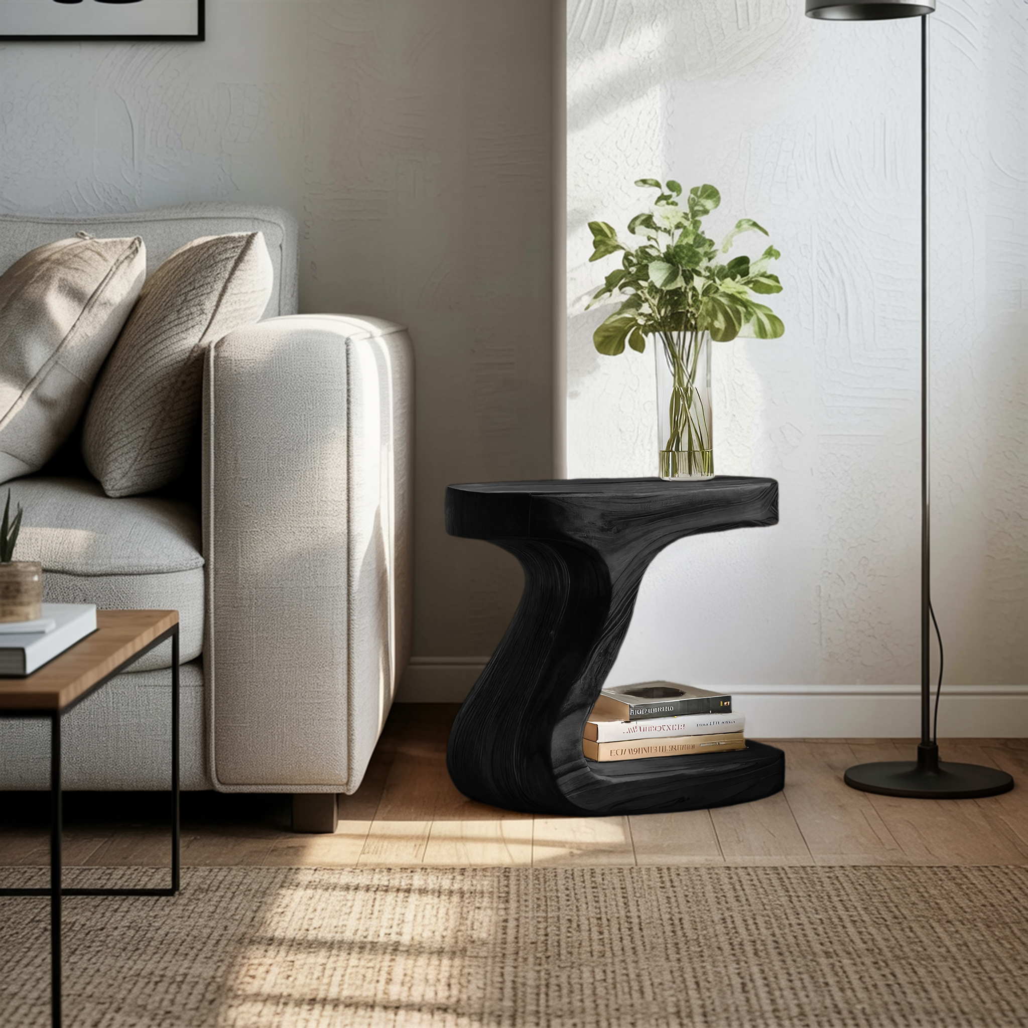 Minimalist Organic Shaped Nightstand For Bedroom RTTHHNNS001