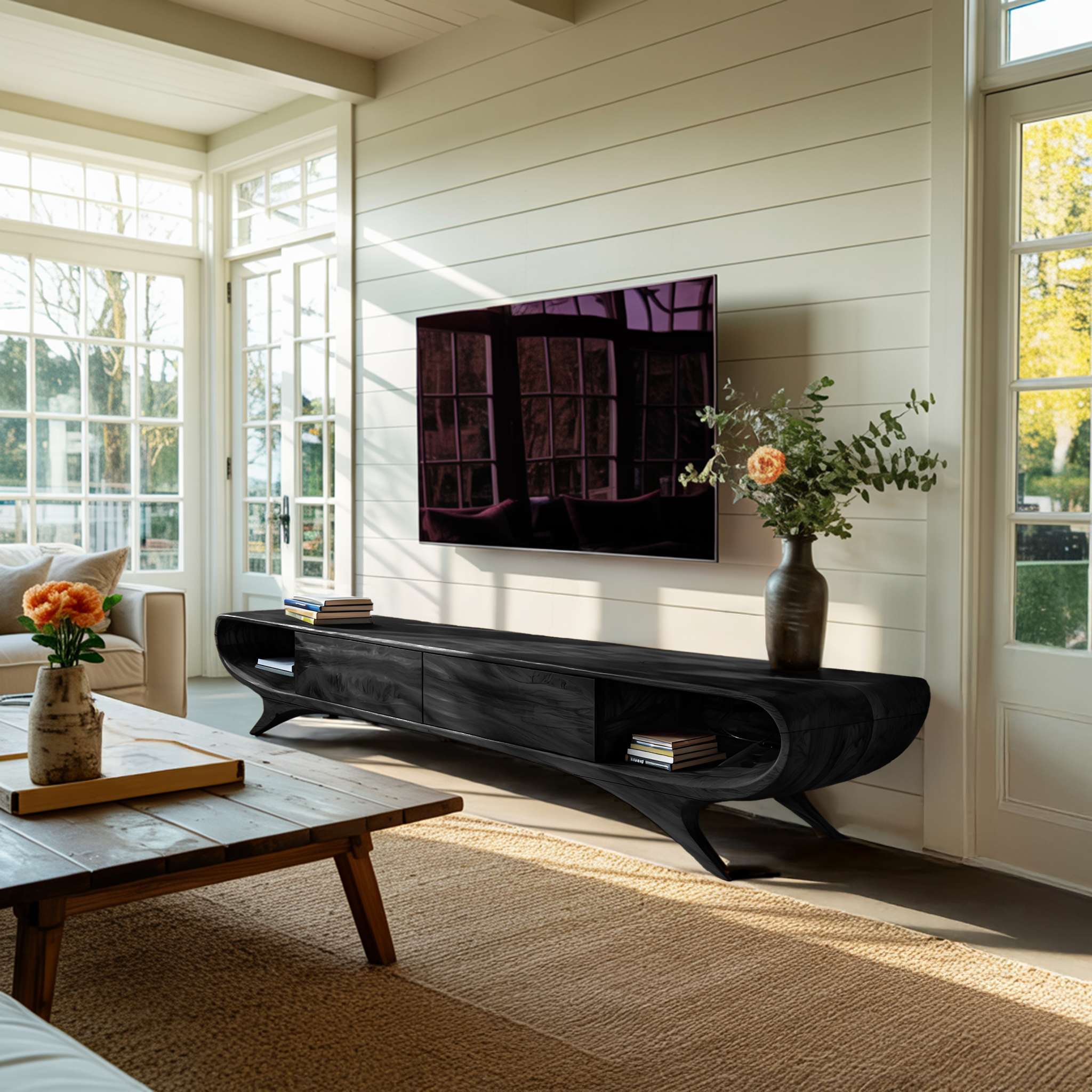 Minimalist TV Cabinet With Hidden Drawers For Living Room RTTHTTTVC067