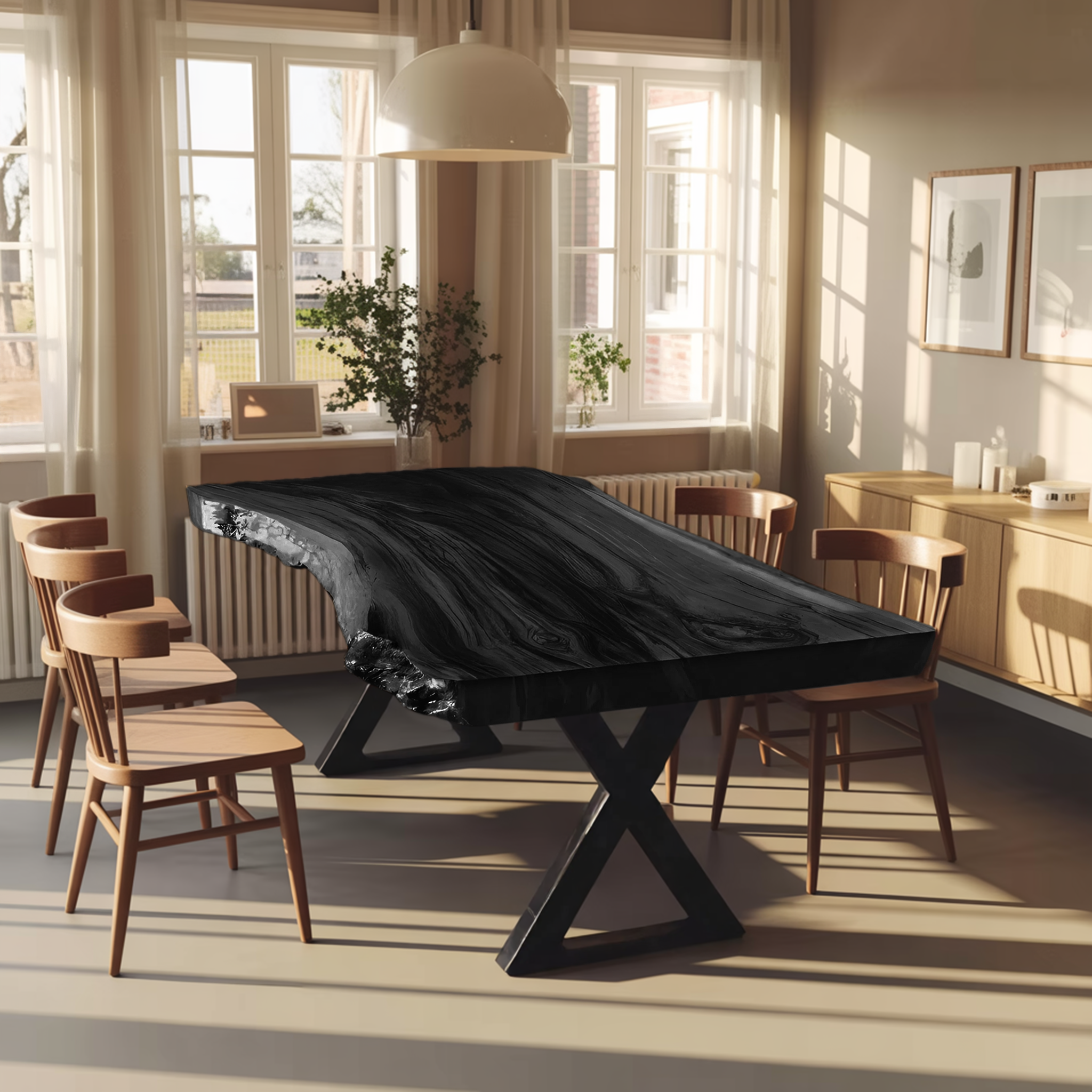 Kitchen Decor Modern Solid Wood Dining Table Minimal Legs SILDTTRDN023