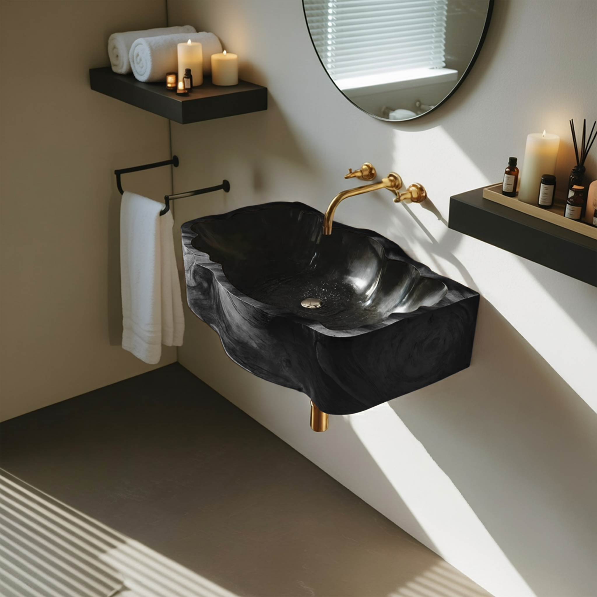 Mid Century Solid Wood Vanity Sink For Bathroom Interior Furniture Decor SILDTTNVS073