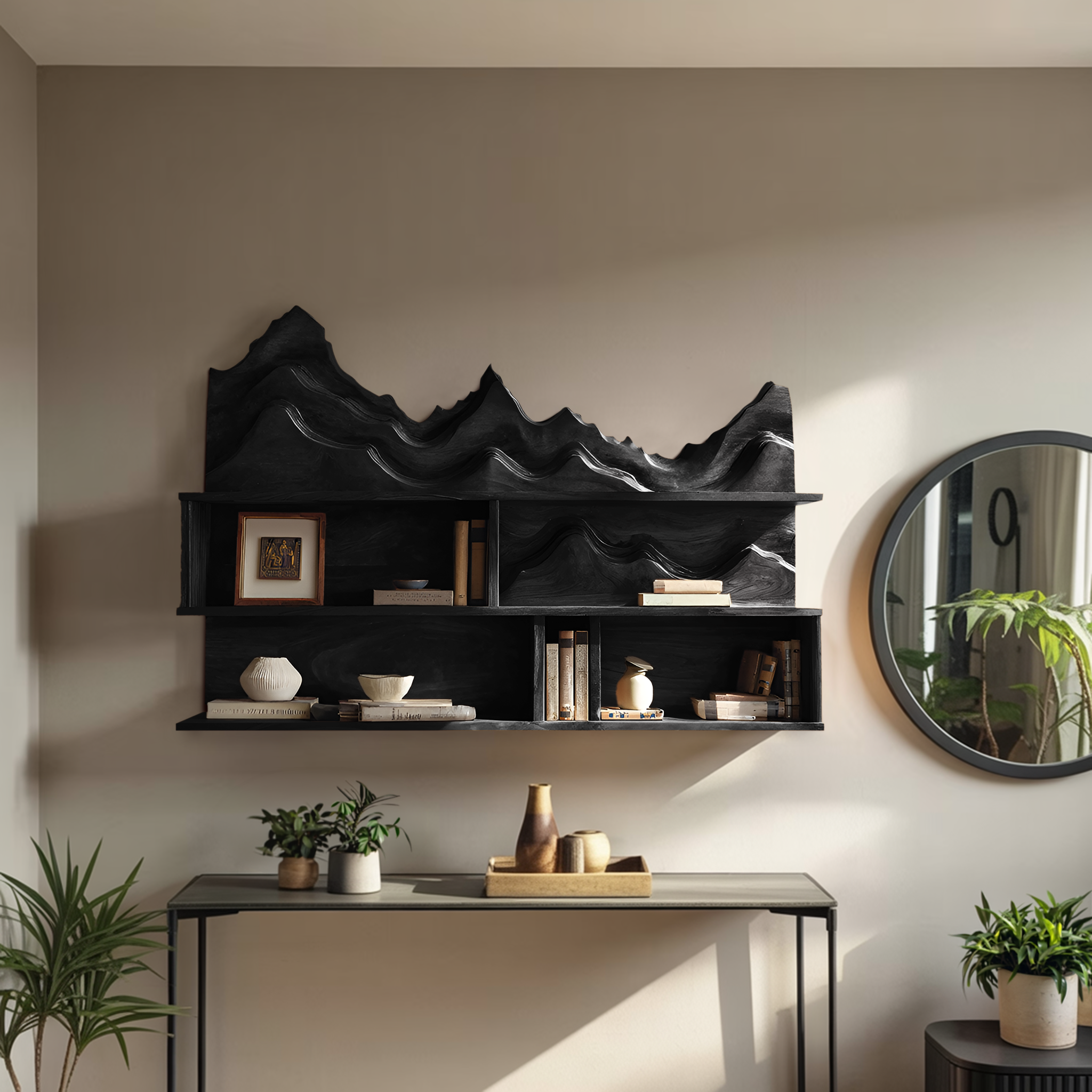 Minimalist Wooden Wall Mounted Bookshelf For Office Storage SILDTTRWMS010