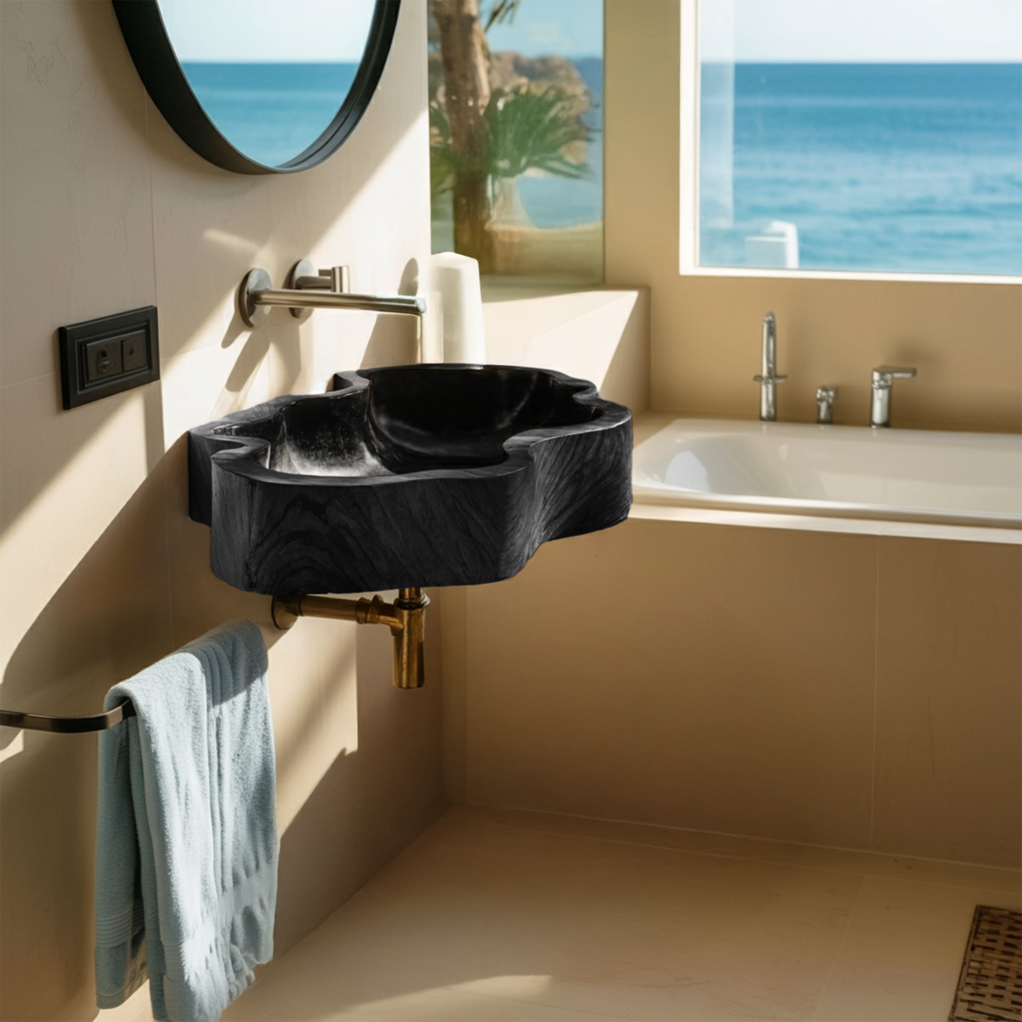 Modern Solid Wood Vanity Sink For High End Bathroom Furniture SILDTTNVS076