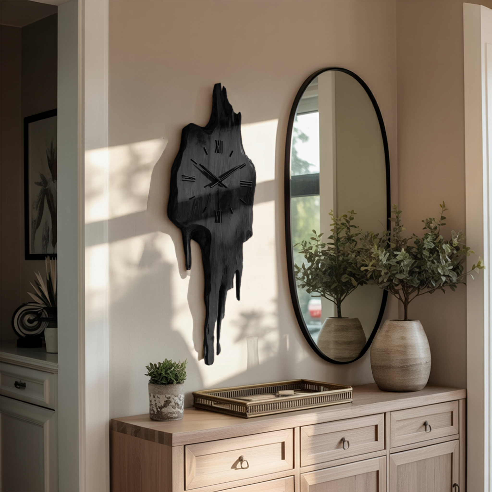Artistic Wall Clock With Floating Edge For Living Room SITHTTWAC003