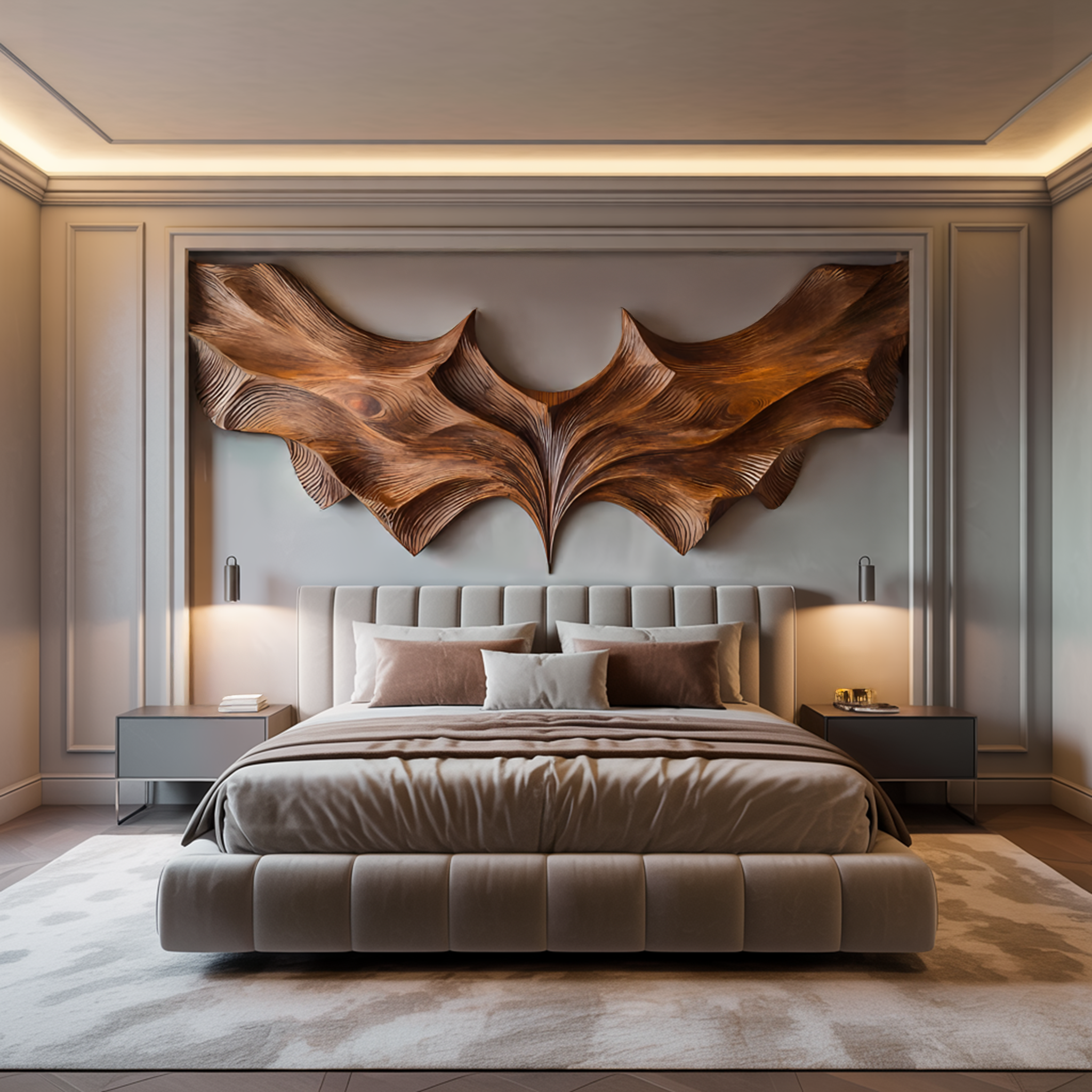 Contemporary Sculptural Wood Bat Wall Art For Living Room RTTHTTWA077