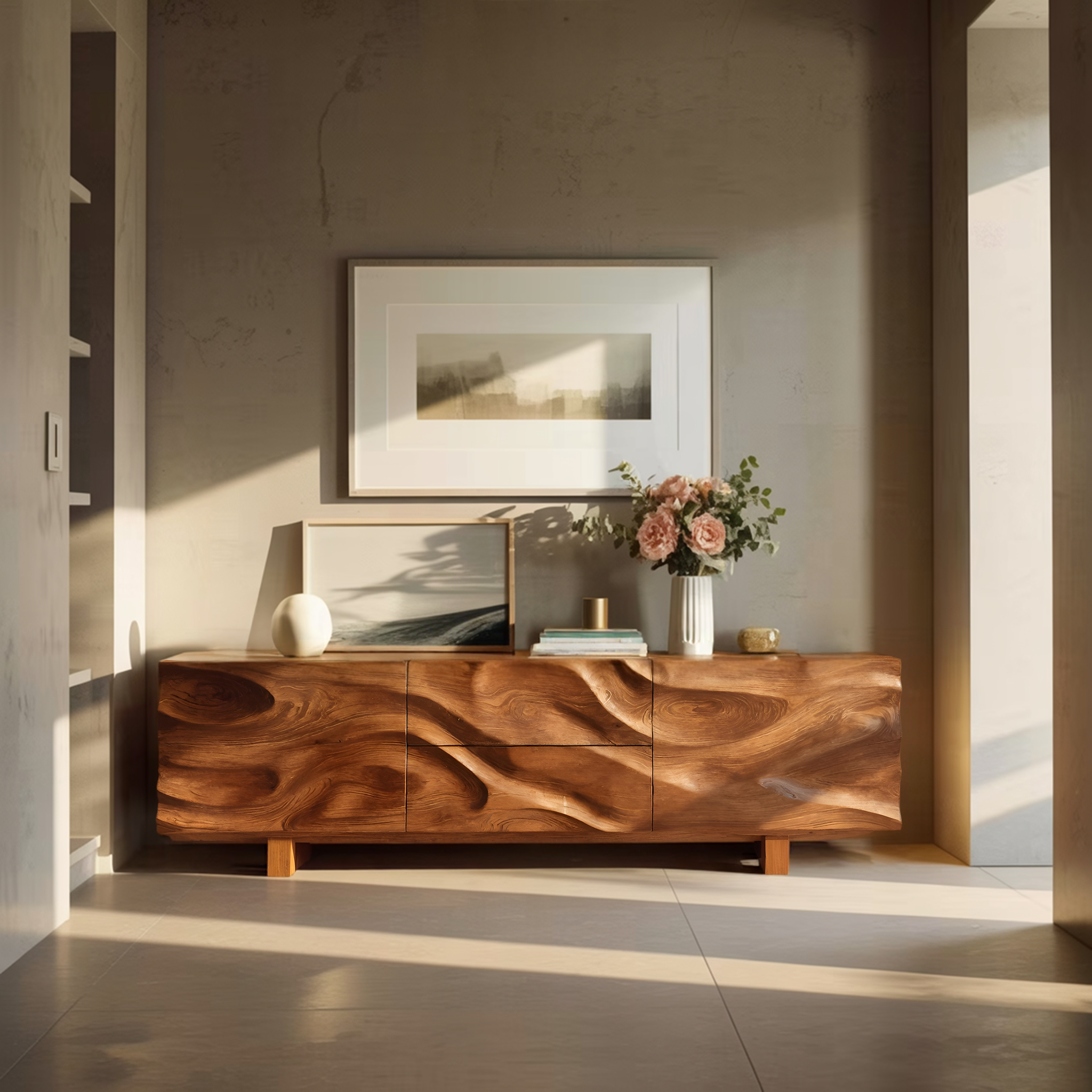 Modern Organic Sideboard Storage Cabinet For Living Room RTTHHNSD019