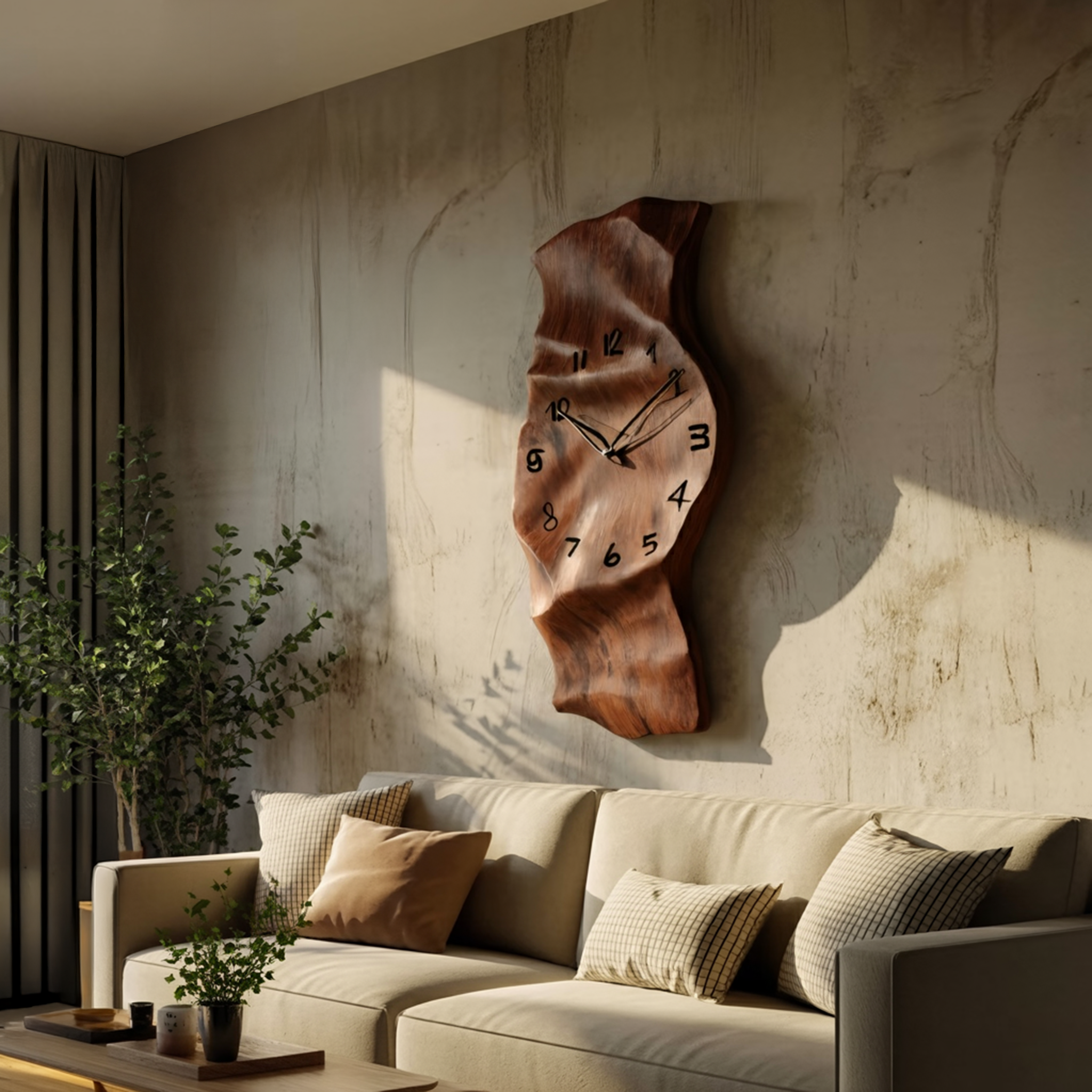 Contemporary Wall Clock Vertical Design For Living Room Interior SITHHNWAC007