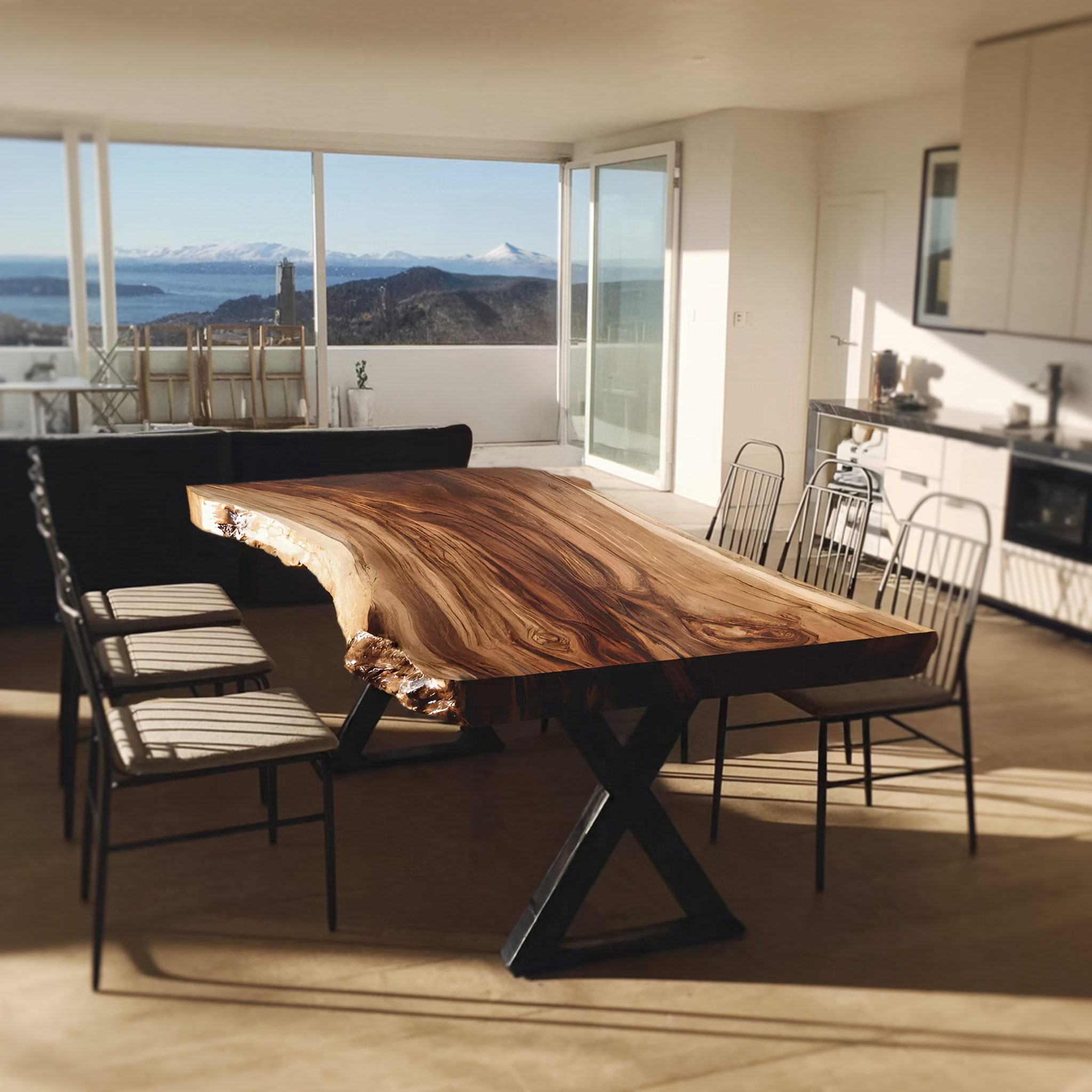 Kitchen Decor Modern Solid Wood Dining Table Minimal Legs SILDTTRDN023