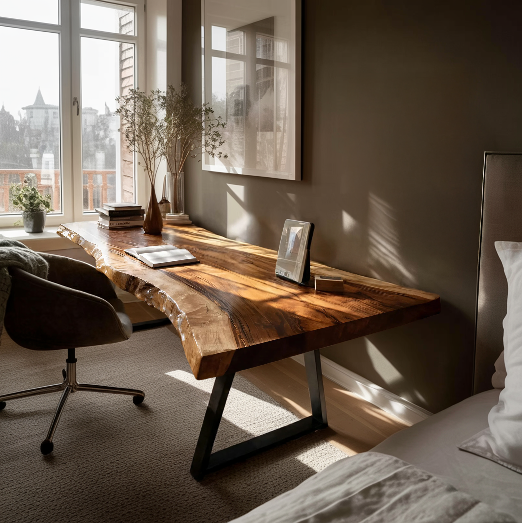 Farmhouse Solid Wood Tabletop For Bedroom Design SILDTTNDE006