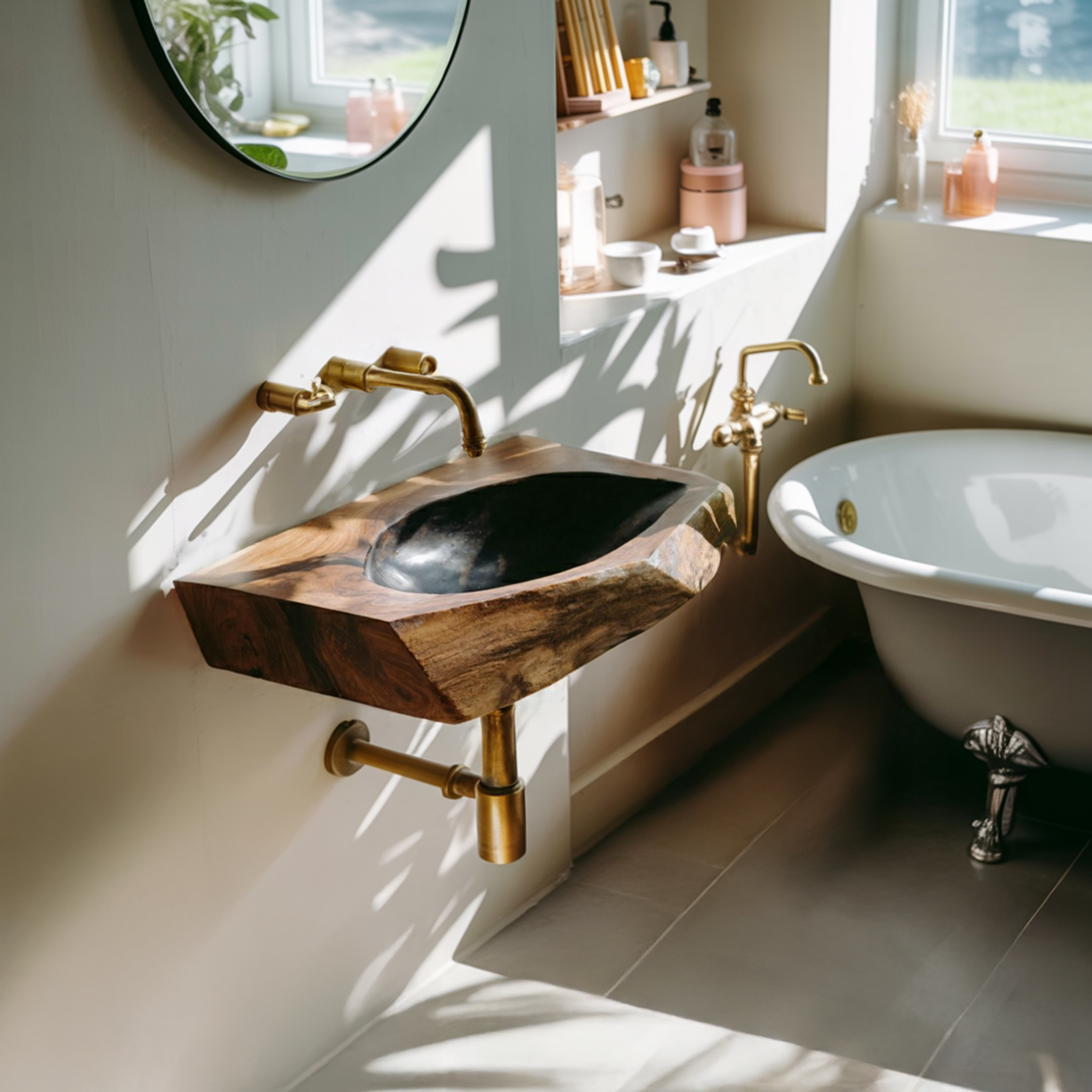 Mid Century Solid Wood Vanity Sink For Bathroom Furniture And Decor SILDTTNVS081