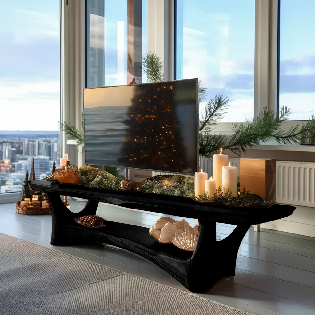 Farmhouse Solid Wood TV Console For Holiday Living Room Style SILDTTRCTV010