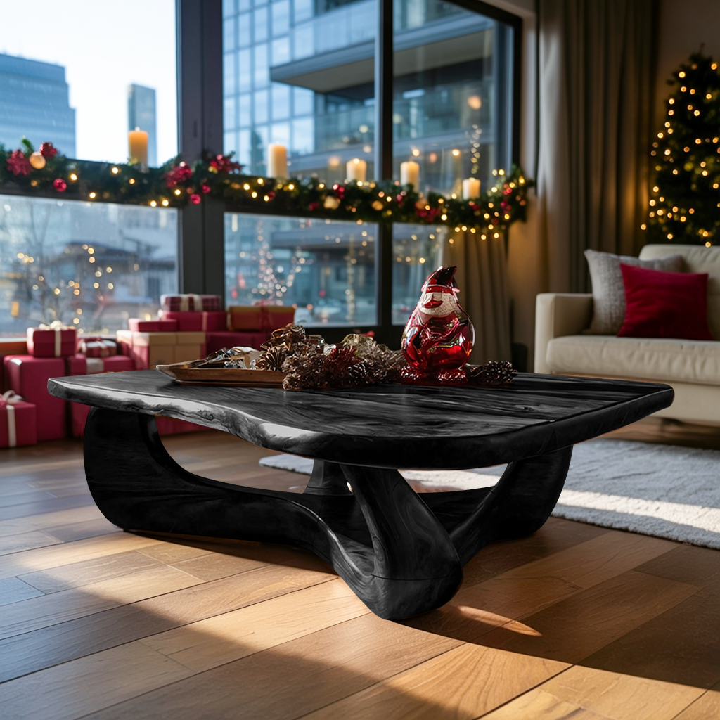 Rustic Wooden Live Edge Coffee Table For Holiday Home Furniture SILDTTRCCF017