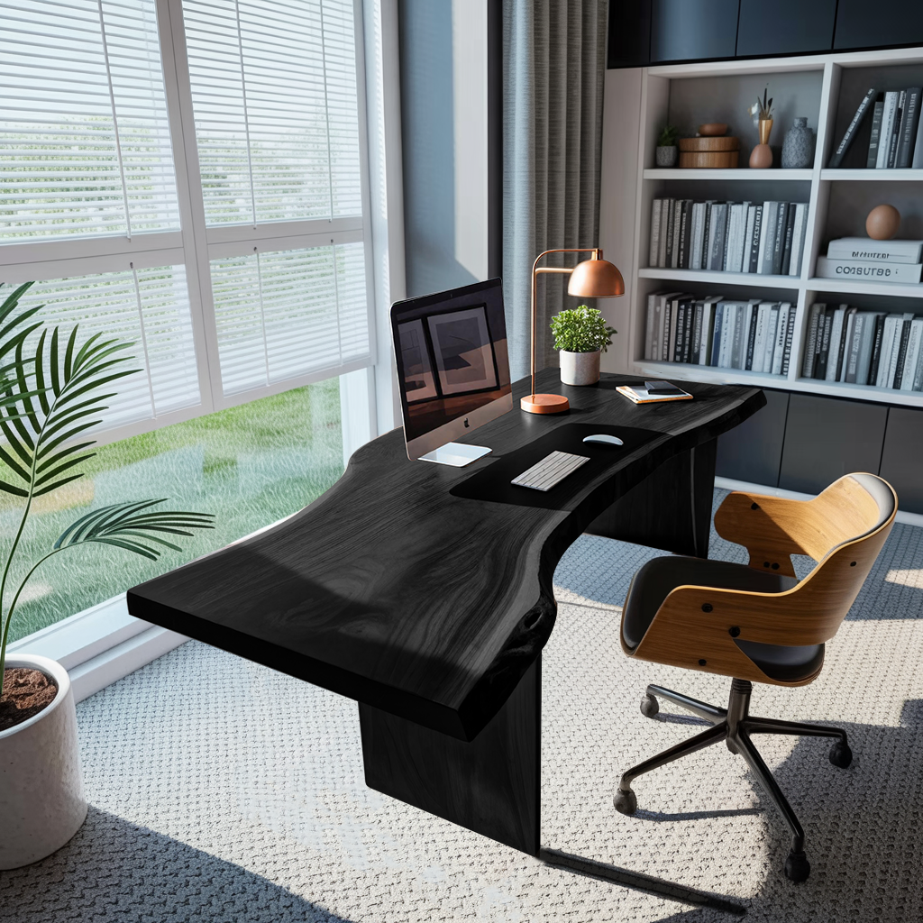 Modern Organic Curved Office Desk For Executive Or Creative Workspace SITHTTDE026