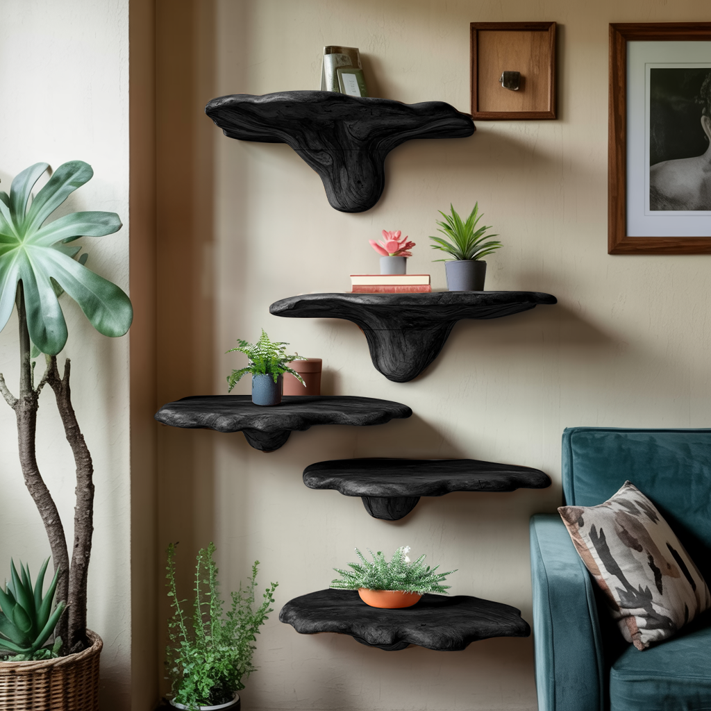 Modern Wooden Mushroom Shelf Furniture Decor For Home SILDTTRMR004