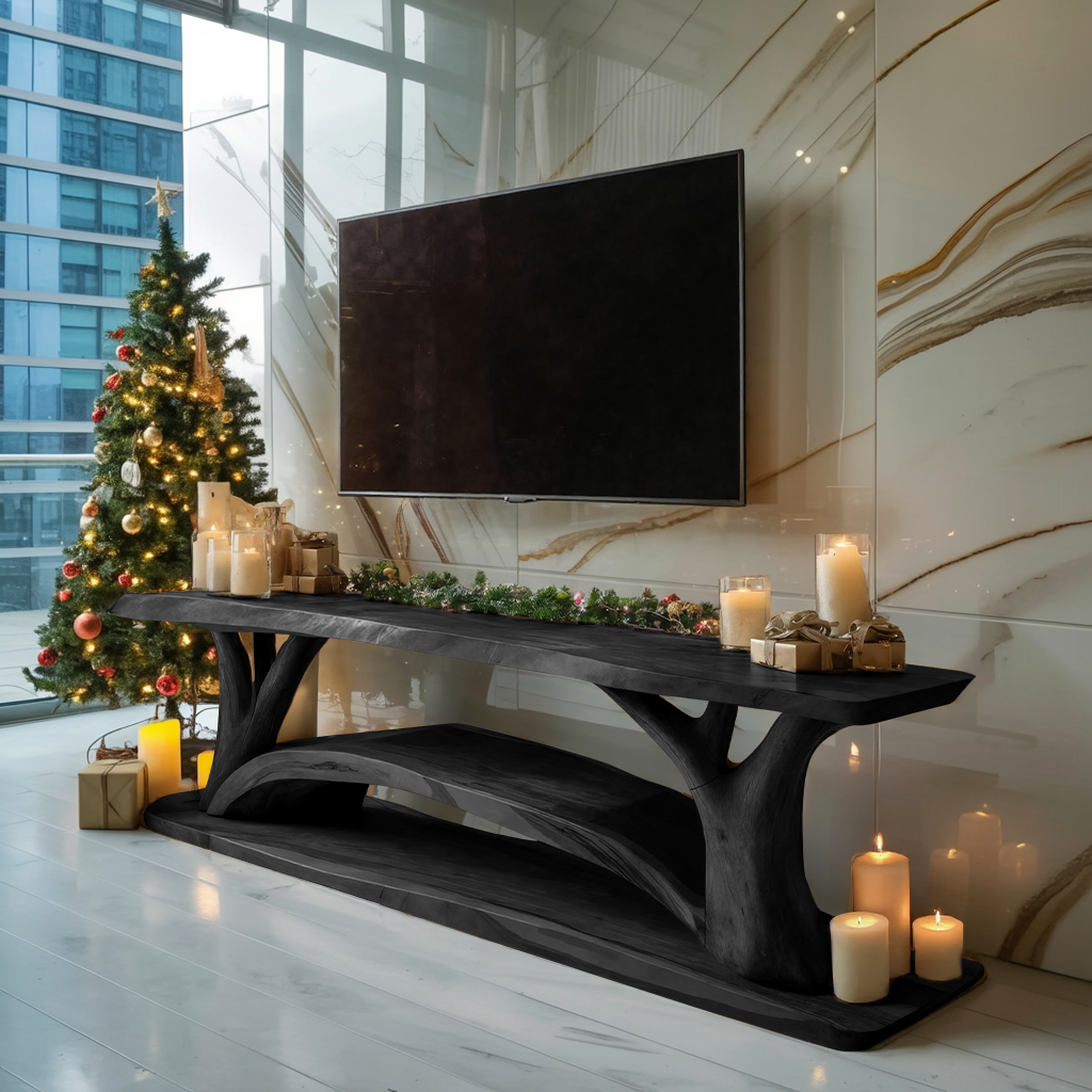 Farmhouse Solid Wood TV Console For Christmas Furniture Design SILDTTRCTV038