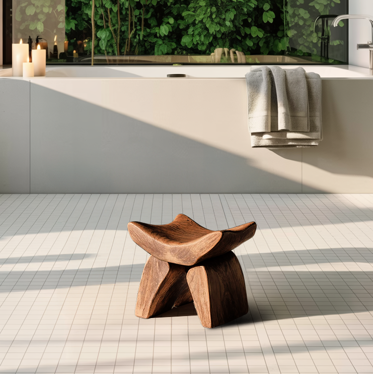 Handcrafted Shower Bench For Spa-Style Bathroom Decor SILDTTRSB009