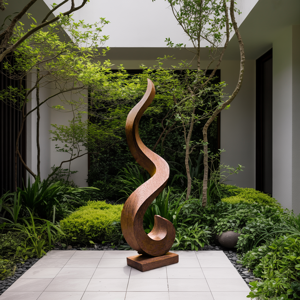 Handcrafted 3D Wood Art For Garden Focal Point Design SILDTTNAS011