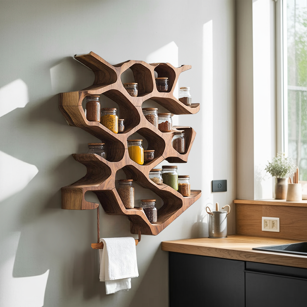 Rustic Entryway Design With Handcrafted Spice Cabinet SILDTTRSRS012