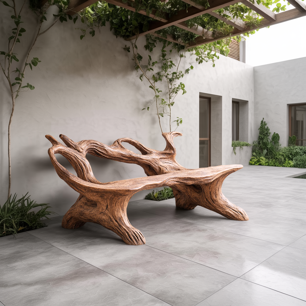 Farmhouse Branch Bench For Comfortable Living Room Seating SILDTTNBRB011