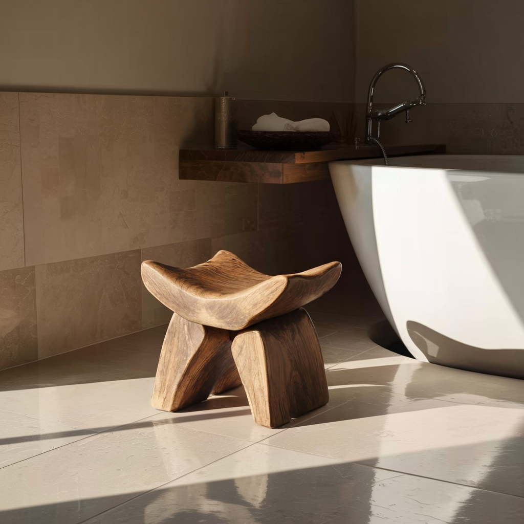Handcrafted Shower Bench For Spa-Style Bathroom Decor SILDTTRSB009