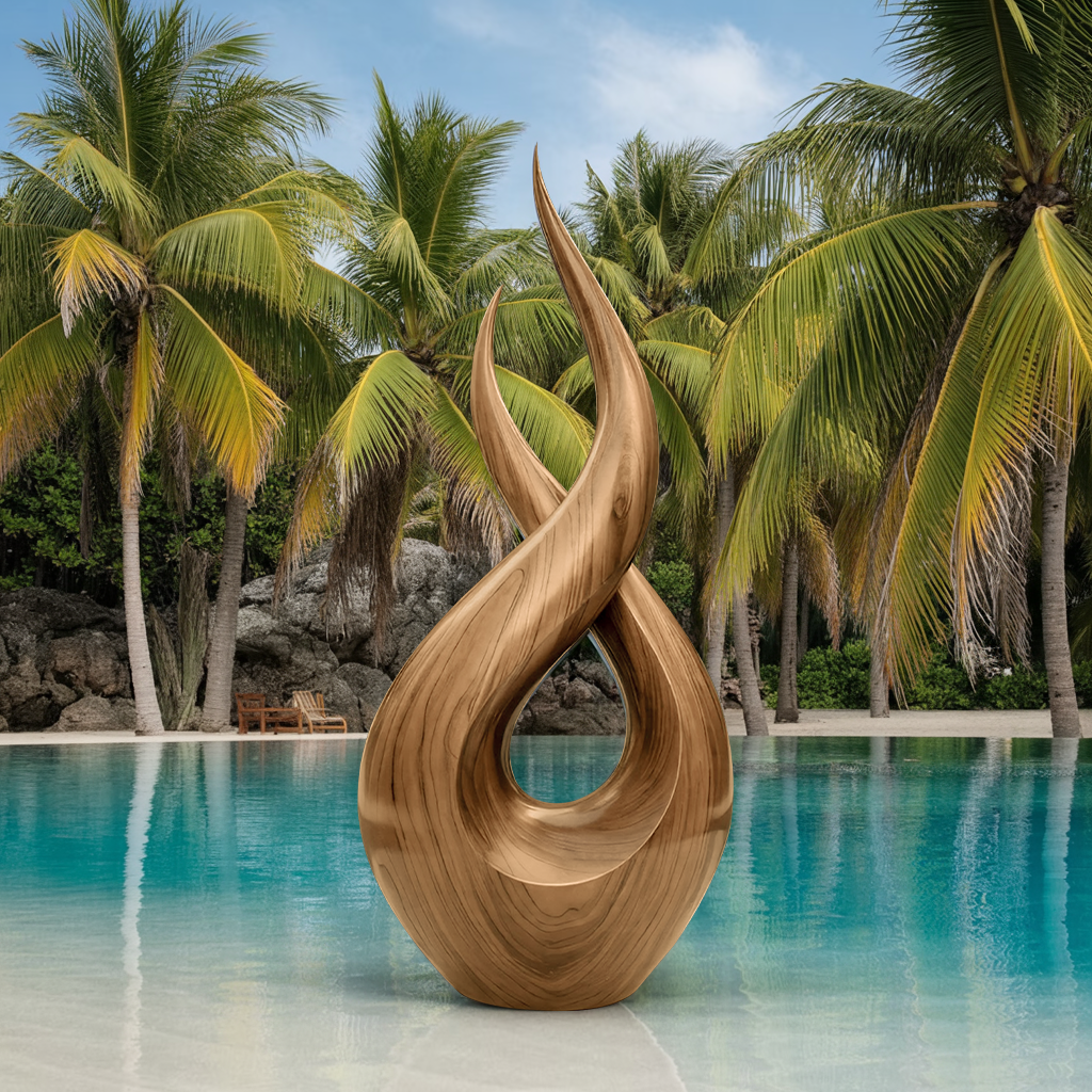 Modern Solid Wood Sculpture Entryway Design Accent Furniture SILDTTNAS019