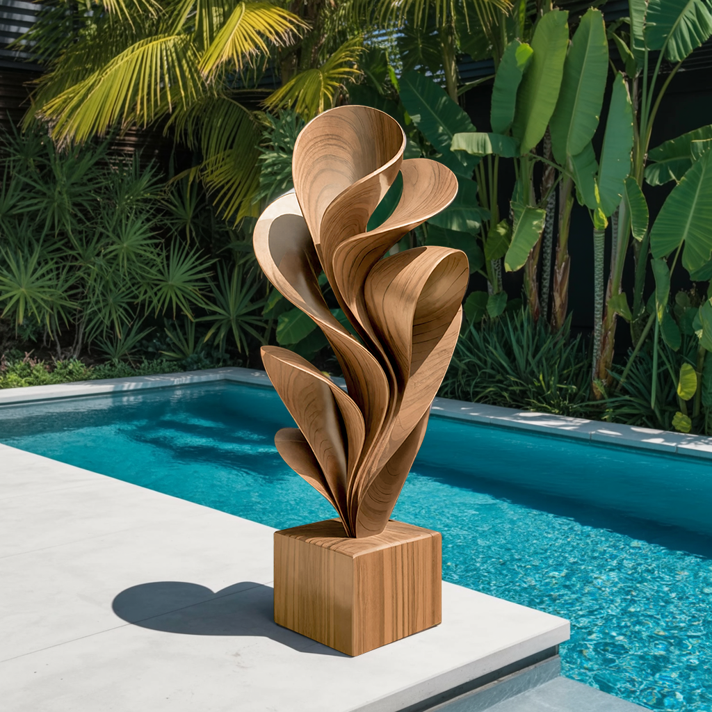 Farmhouse Solid Wood Sculpture Outdoor Garden Decoration SILDTTNAS018