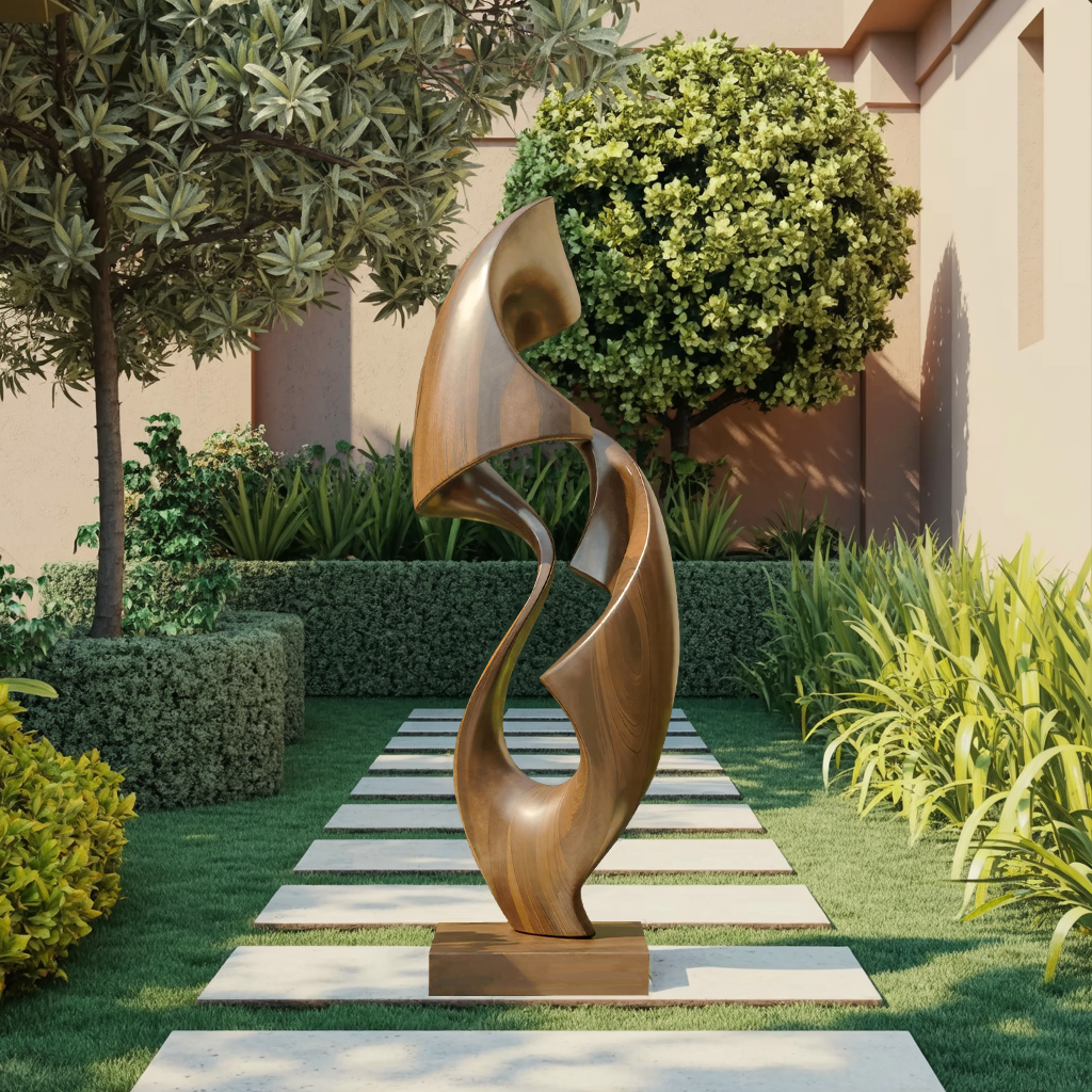 Rustic Abstract Sculpture For Office Decor SILDTTRAS011