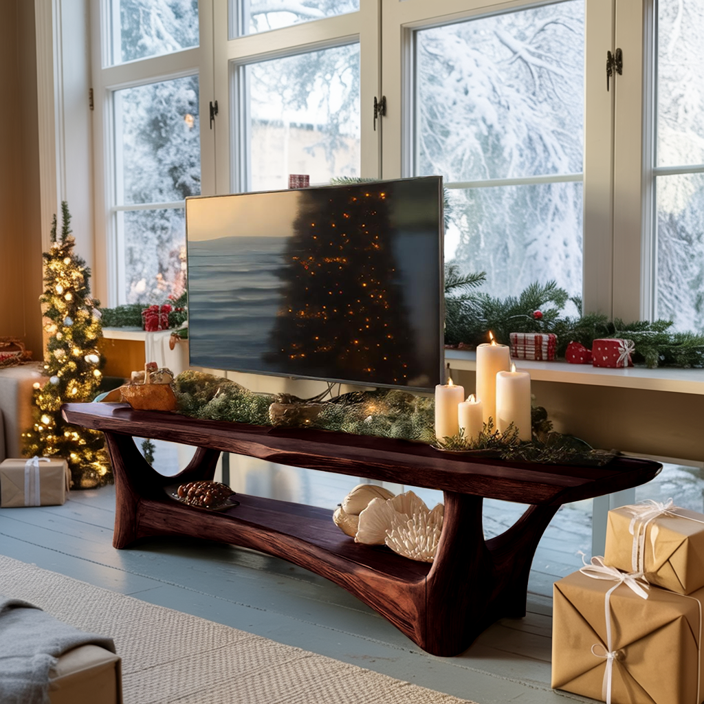 Farmhouse Solid Wood TV Console For Holiday Living Room Style SILDTTRCTV010