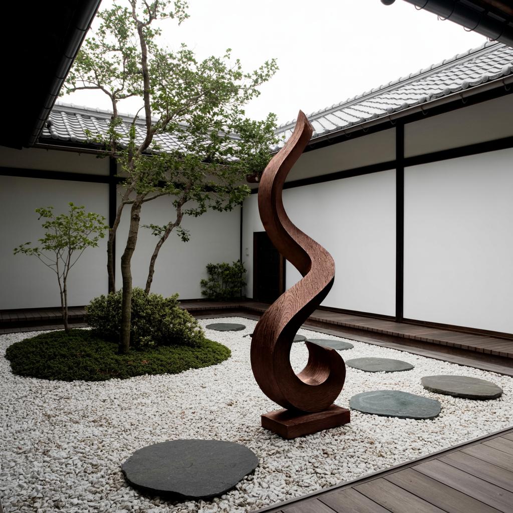 Handcrafted 3D Wood Art For Garden Focal Point Design SILDTTNAS011