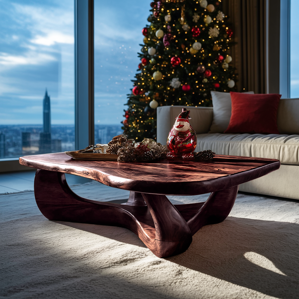 Rustic Wooden Live Edge Coffee Table For Holiday Home Furniture SILDTTRCCF017