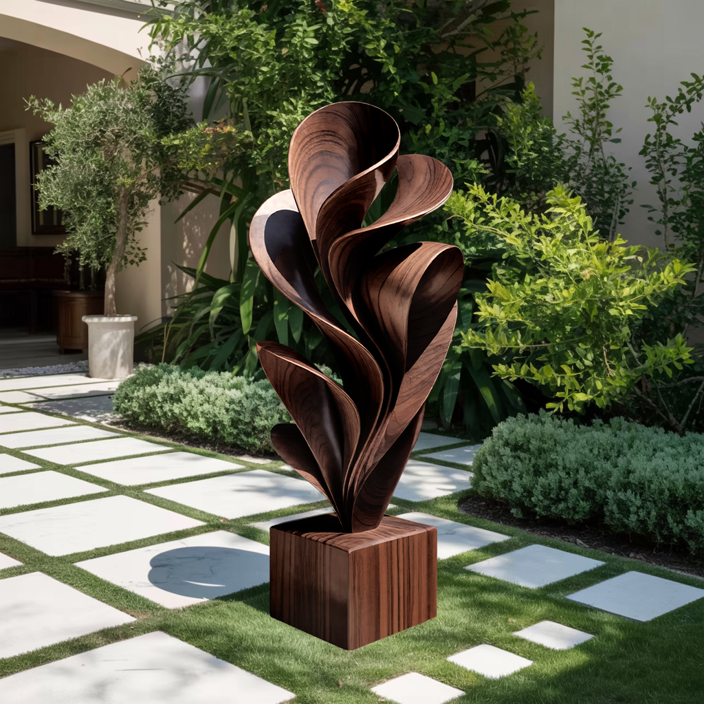 Farmhouse Solid Wood Sculpture Outdoor Garden Decoration SILDTTNAS018