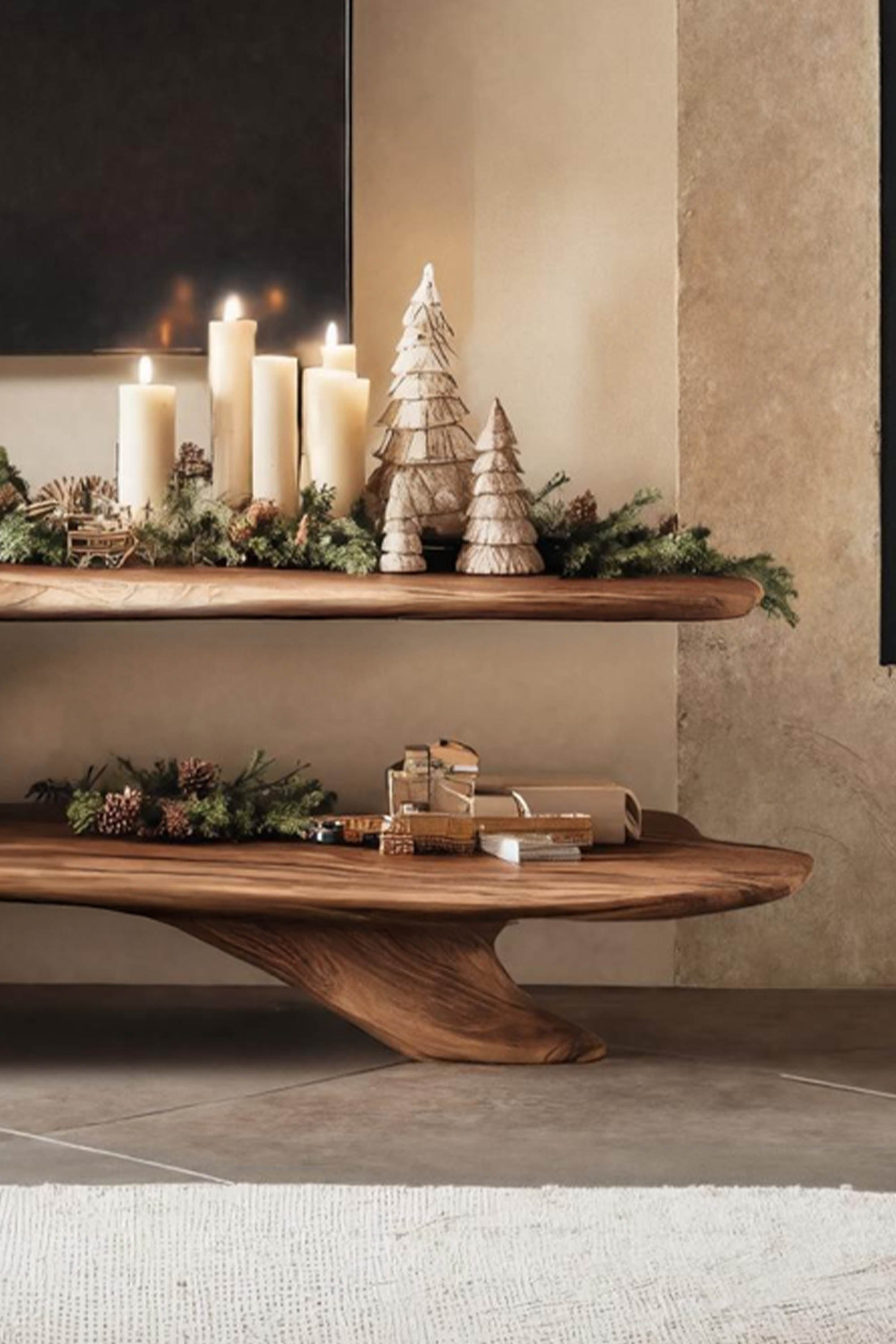 Handcrafted Live Edge Entryway TV Console For Christmas Furniture Decor SILDTTNCTV003