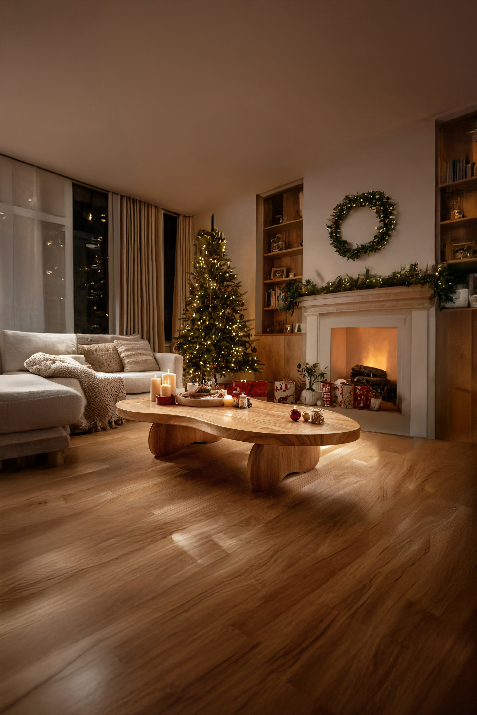 Mid Century Wooden Coffee Table For Christmas Living Room Design SILDTTRCCF003