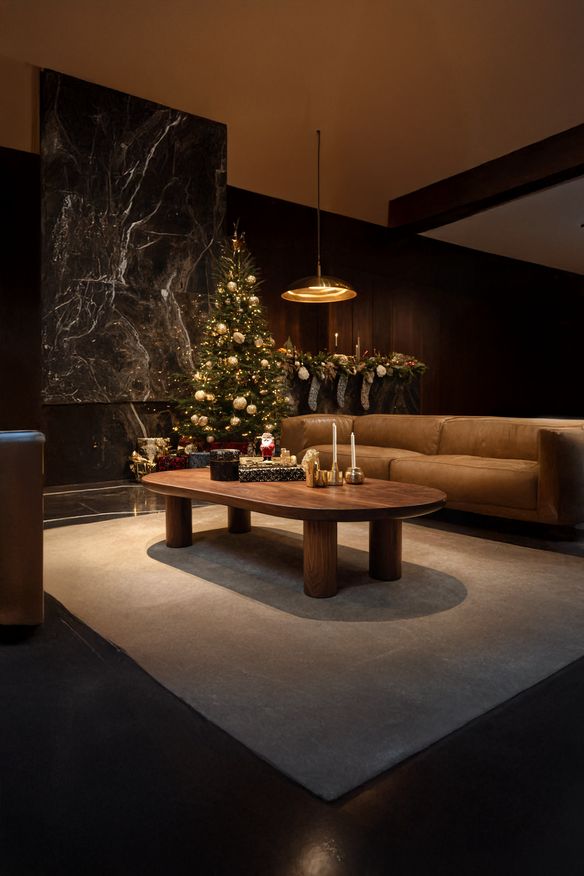 Rustic Handcrafted Coffee Table Solid Wood For Christmas Living Room SILDTTRCCF024