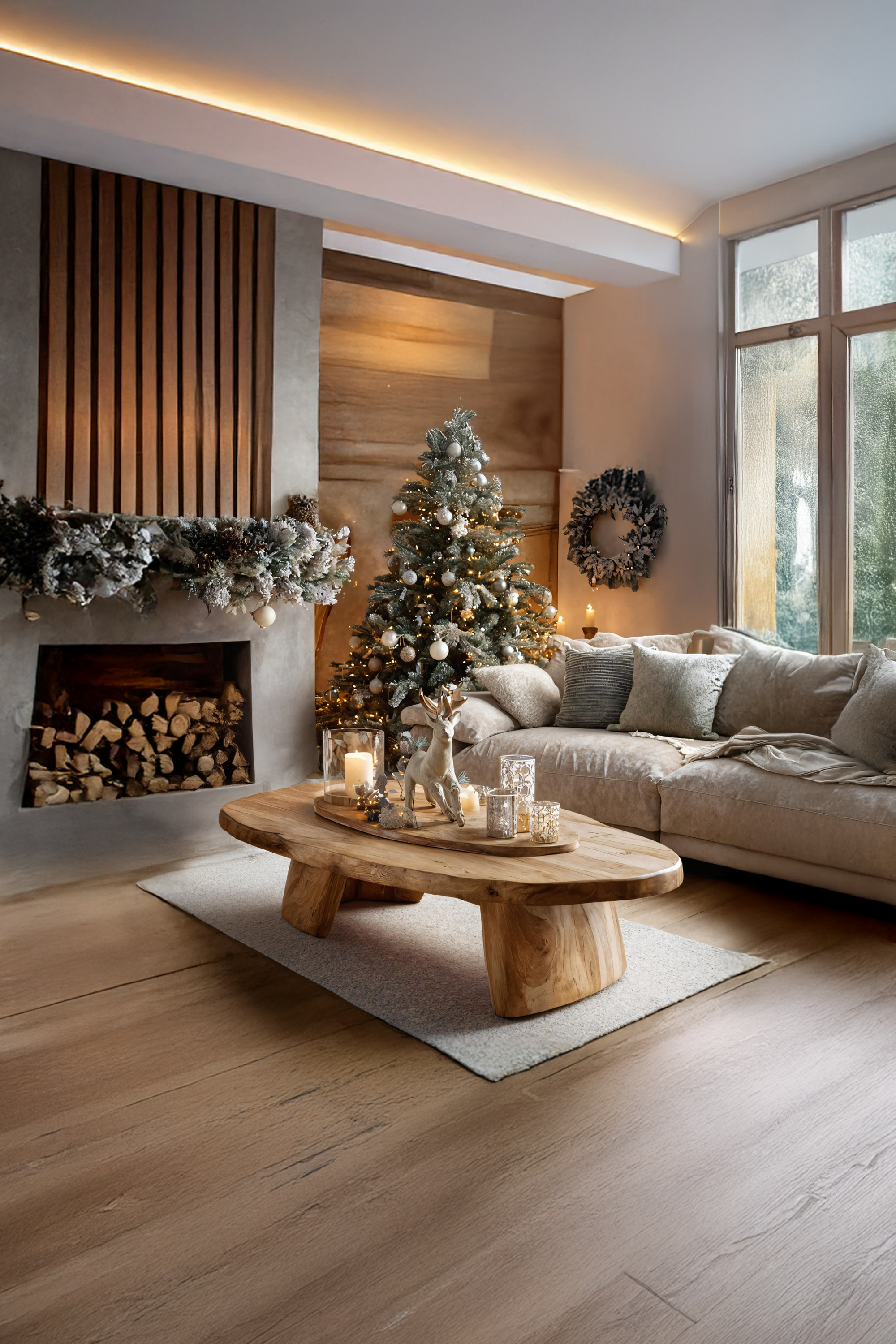 Mid Century Wooden Coffee Table For Holiday Living Room Decor SILDTTRCCF012