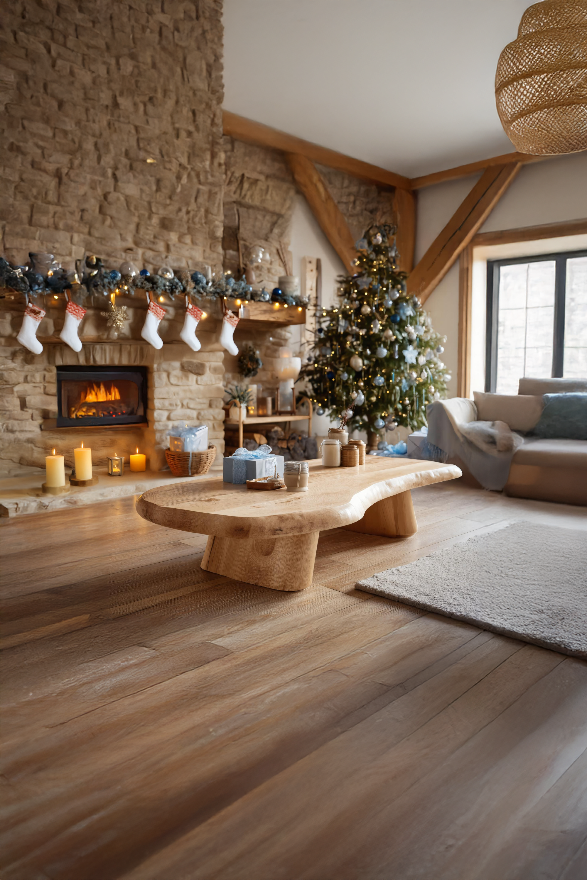 Rustic Wooden Live Edge Coffee Table For Christmas Furniture And Decor SILDTTRCCF033