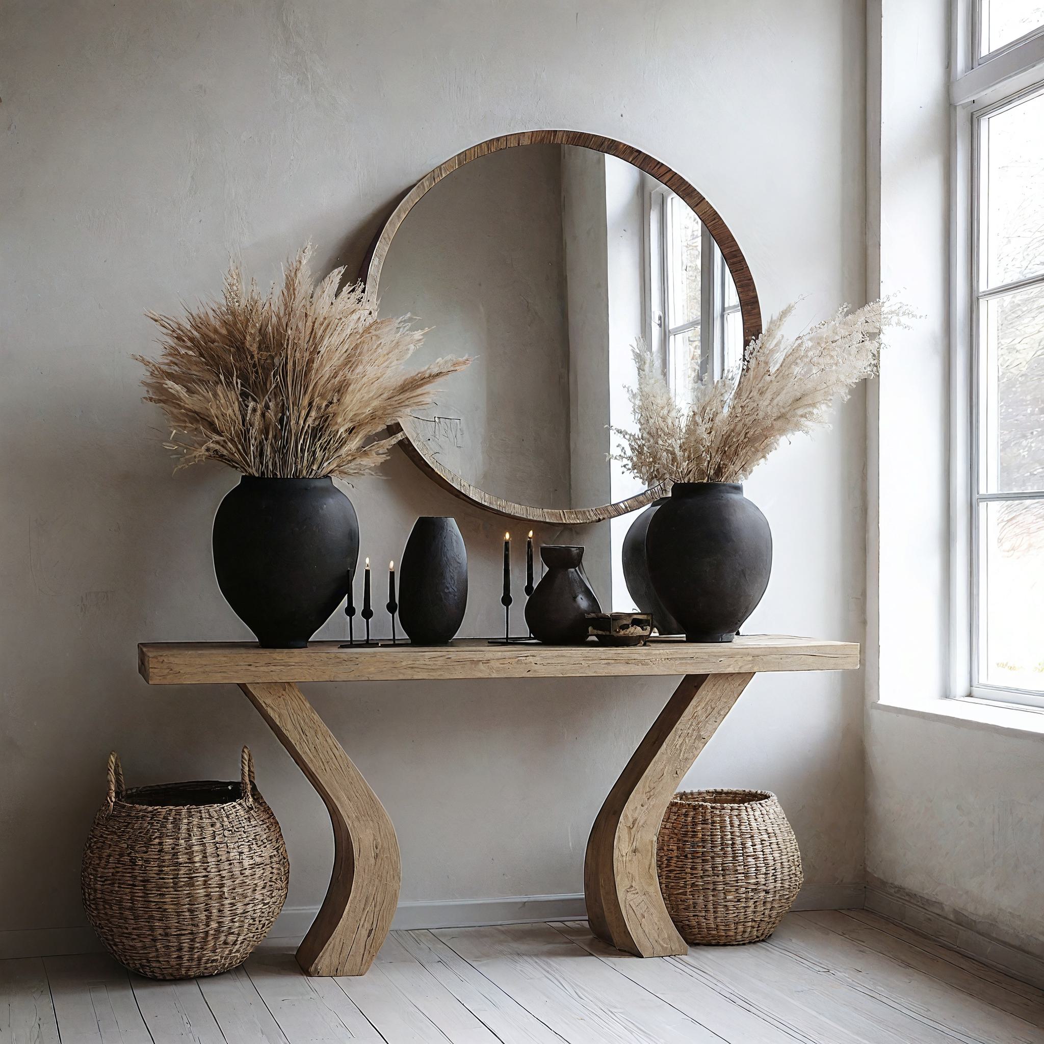 Wood Console Entry Table Decor SILDTCS068